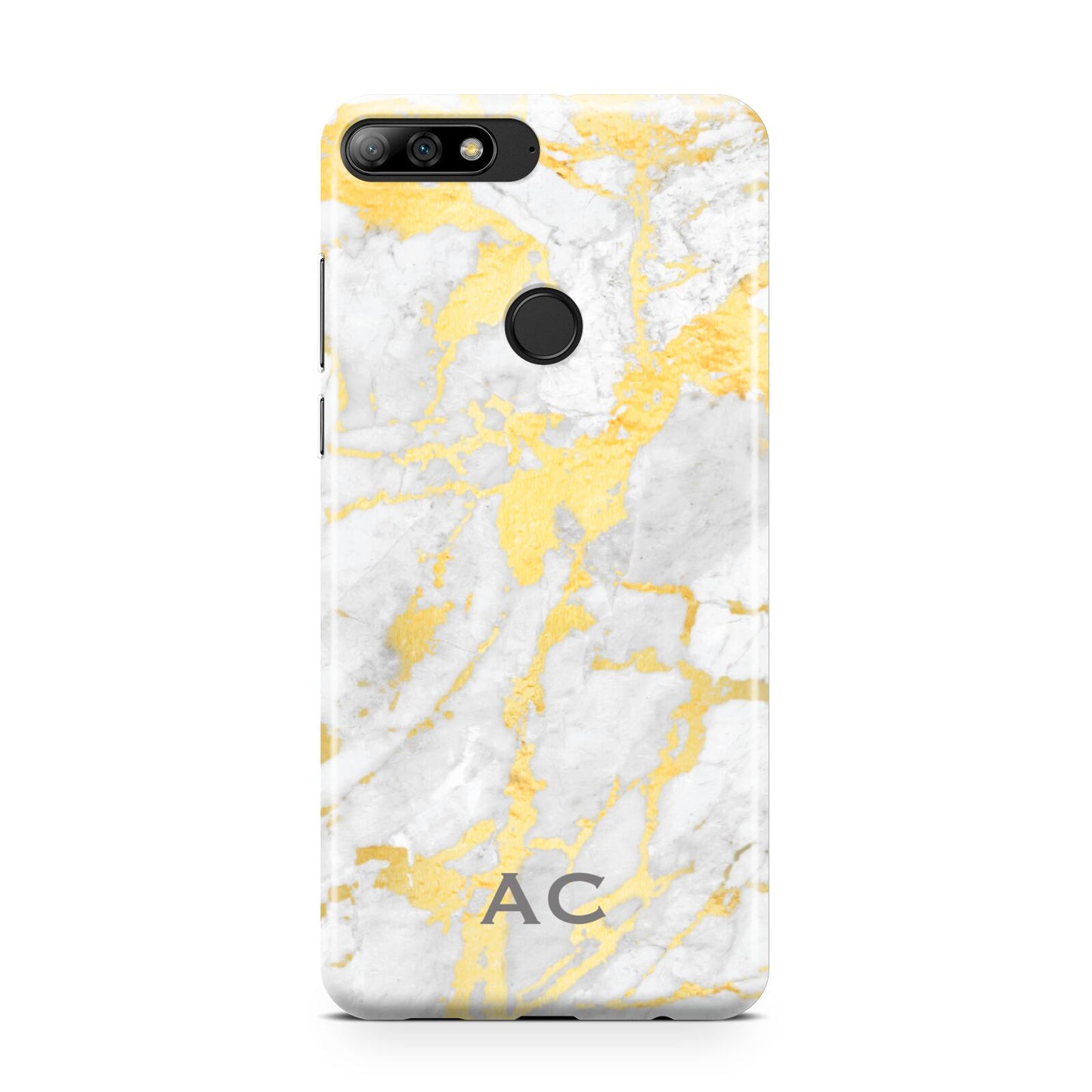 Personalised Gold Marble Initials Huawei Y7 2018