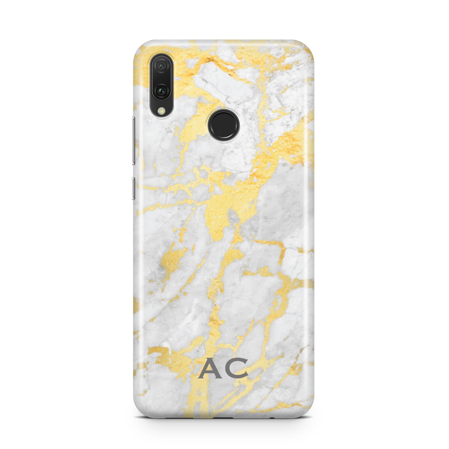 Personalised Gold Marble Initials Huawei Y9 2019