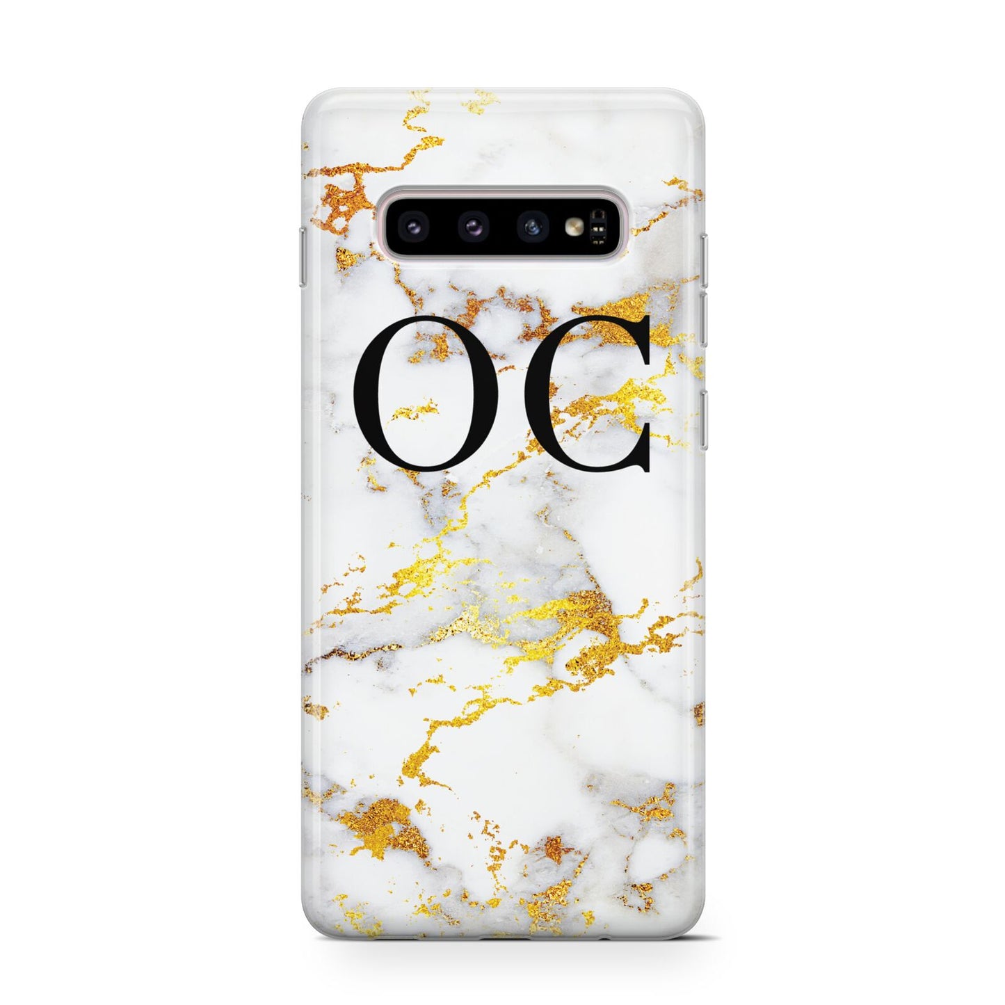 Personalised Gold Marble Initials Monogram Protective Samsung Galaxy Case