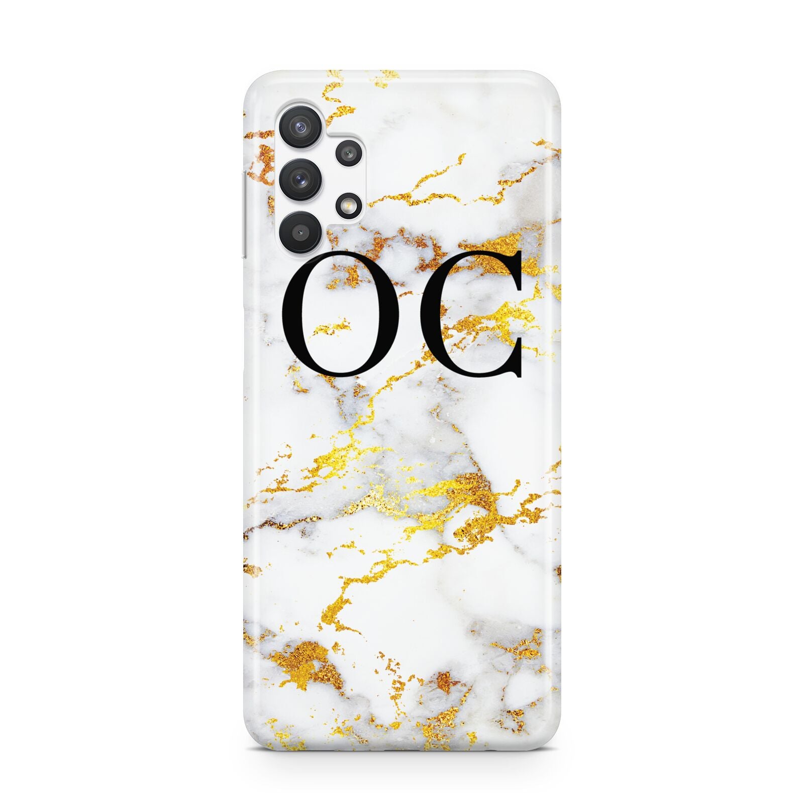 Personalised Gold Marble Initials Monogram Samsung A32 5G Case