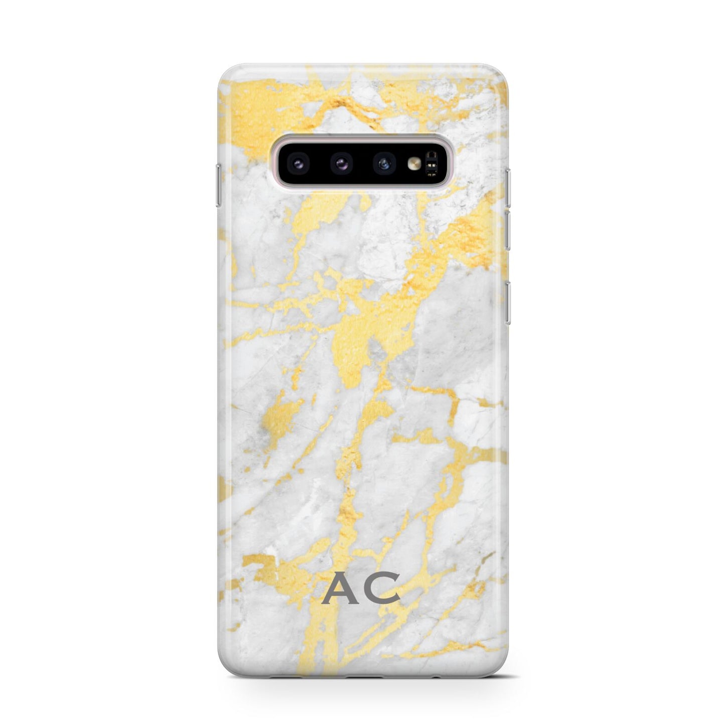 Personalised Gold Marble Initials Protective Samsung Galaxy Case