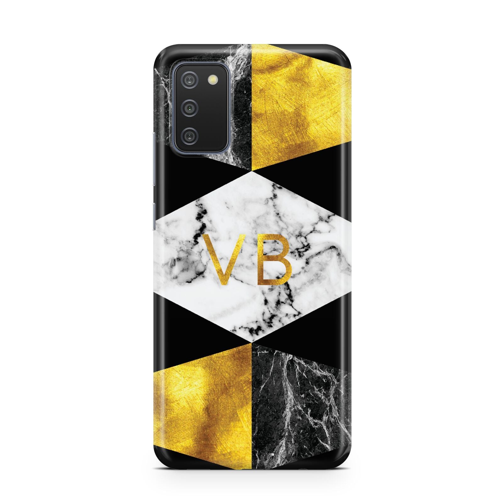 Personalised Gold Marble Initials Samsung A02s Case