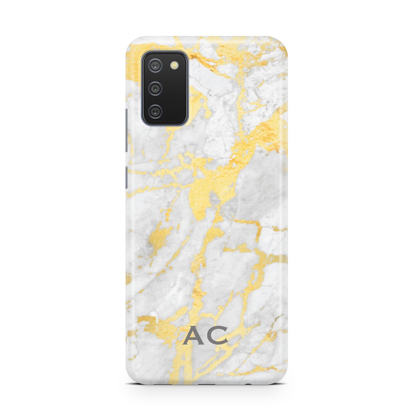 Personalised Gold Marble Initials Samsung A02s Case