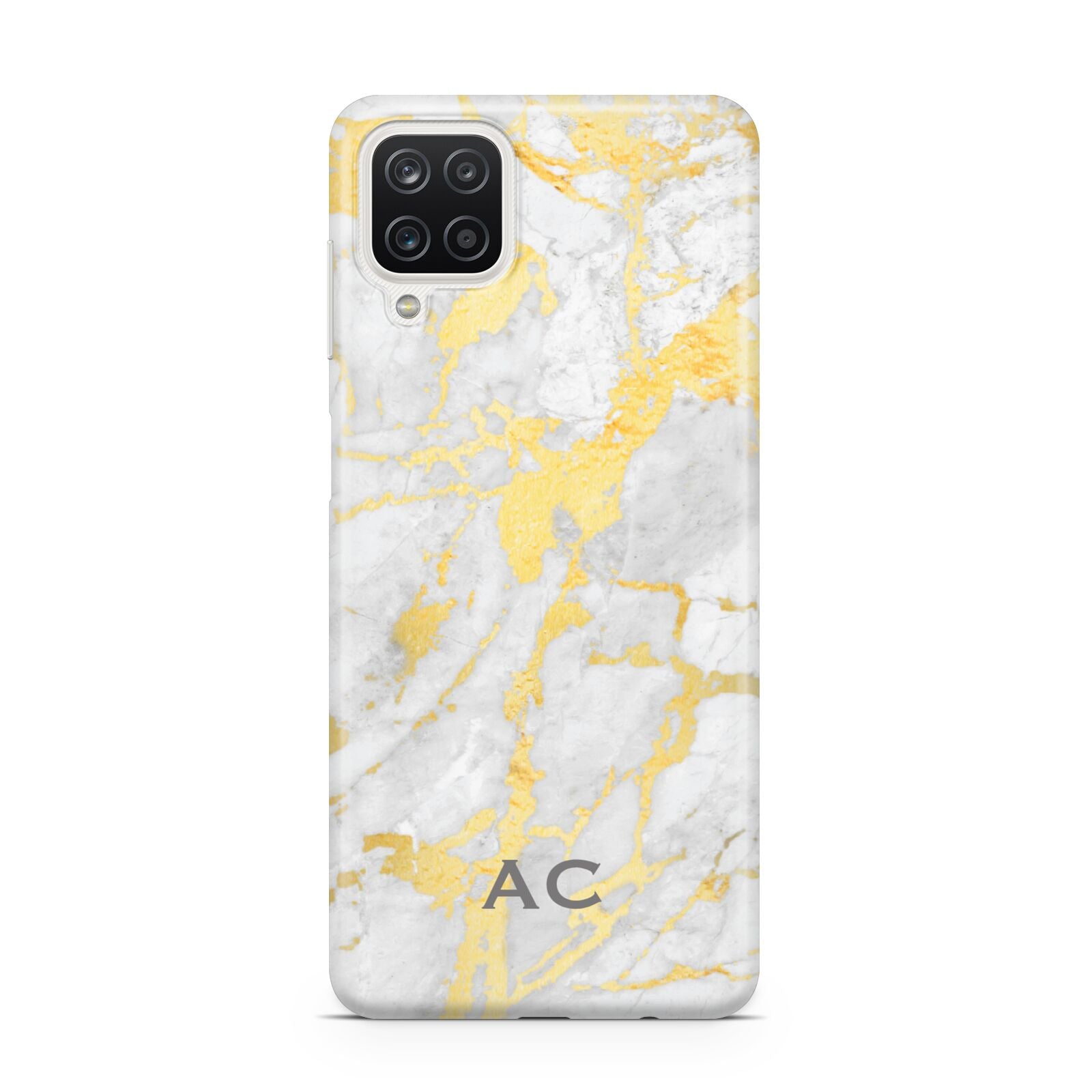 Personalised Gold Marble Initials Samsung A12 Case