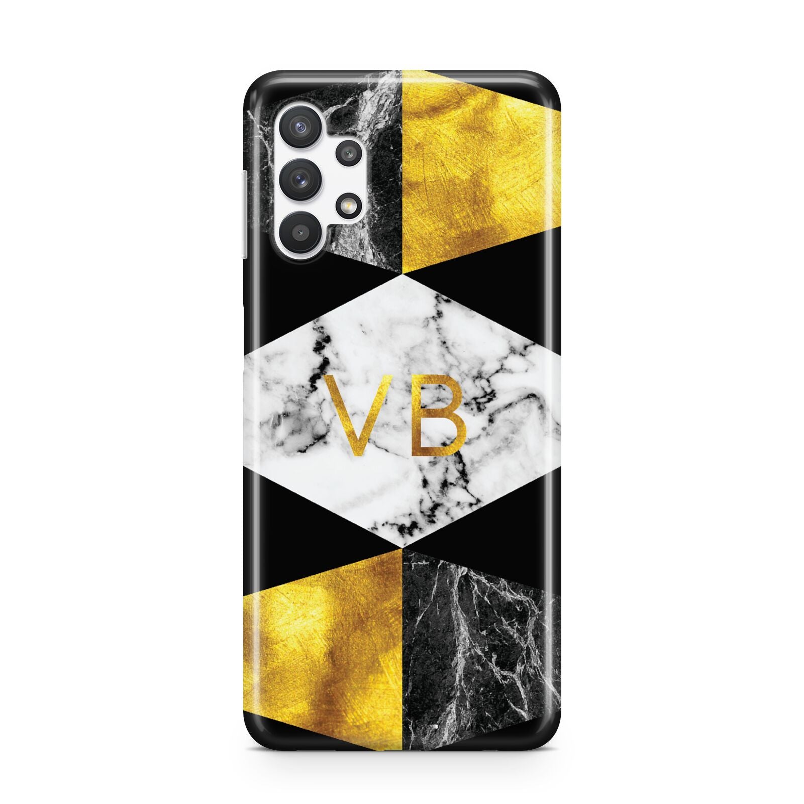 Personalised Gold Marble Initials Samsung A32 5G Case