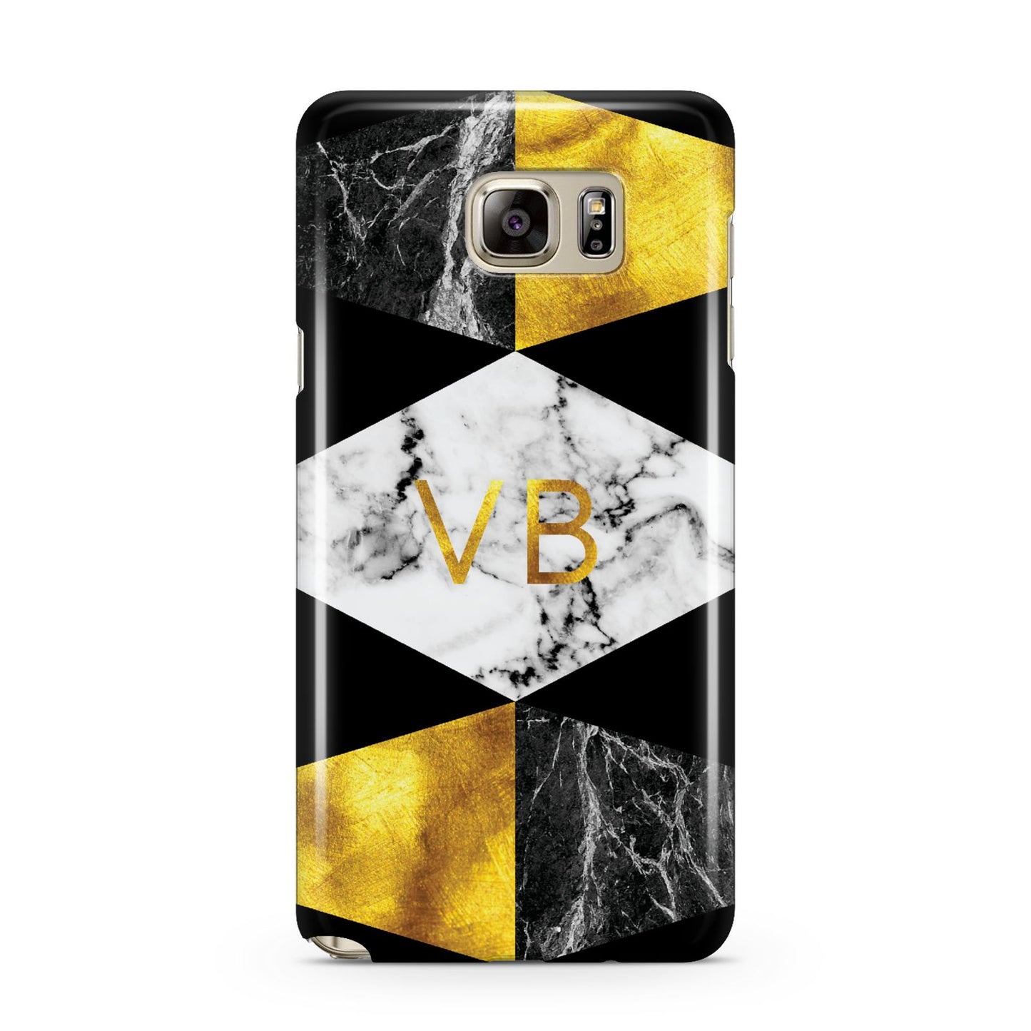 Personalised Gold Marble Initials Samsung Galaxy Note 5 Case