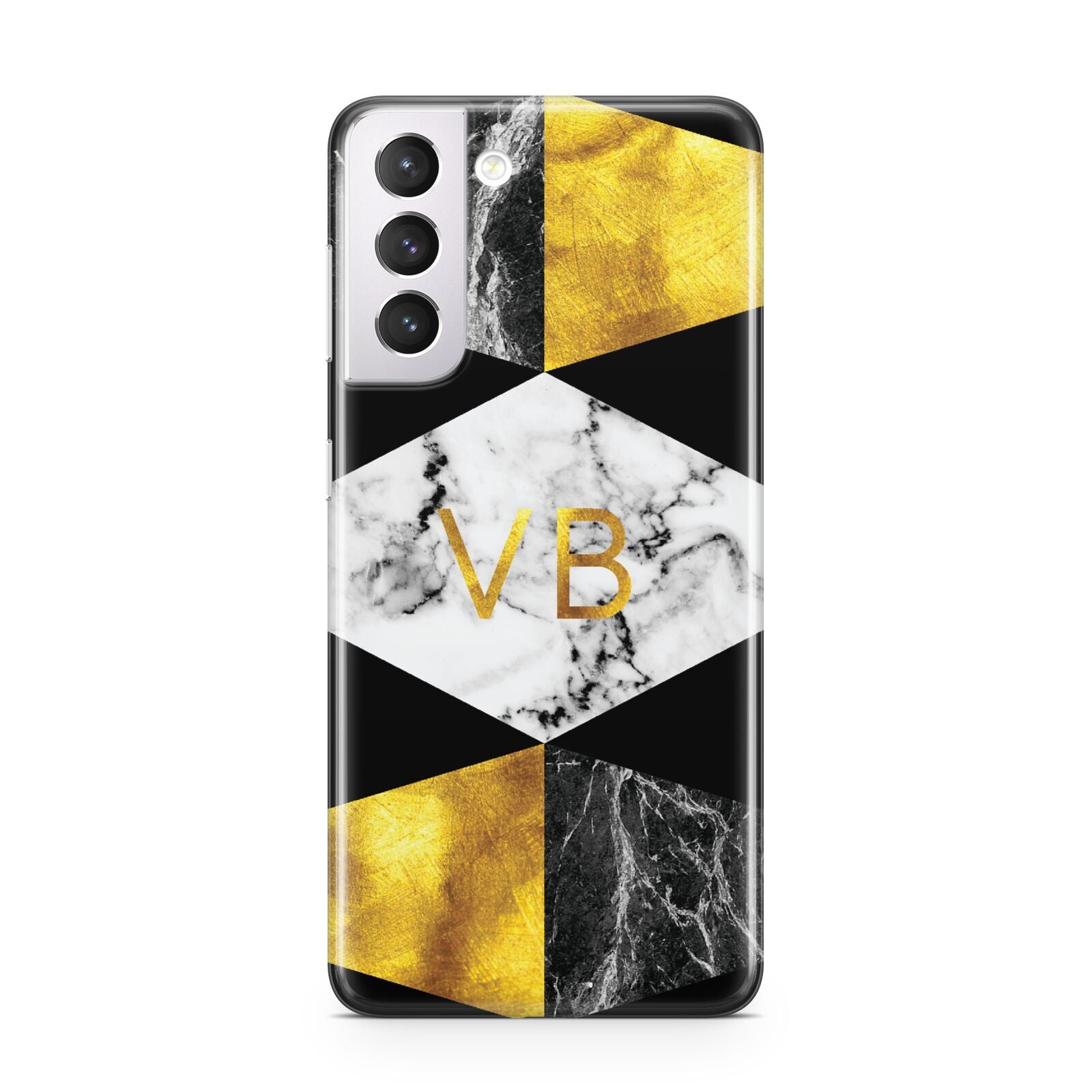 Personalised Gold Marble Initials Samsung S21 Case