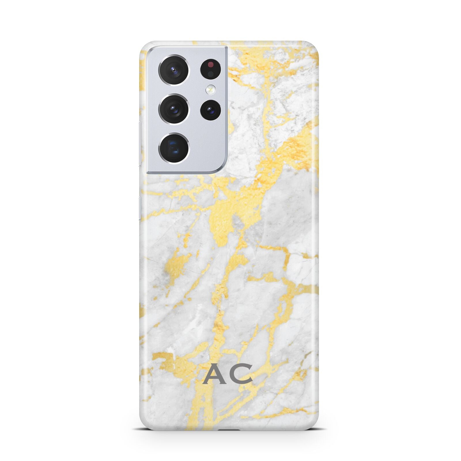 Personalised Gold Marble Initials Samsung S21 Ultra Case