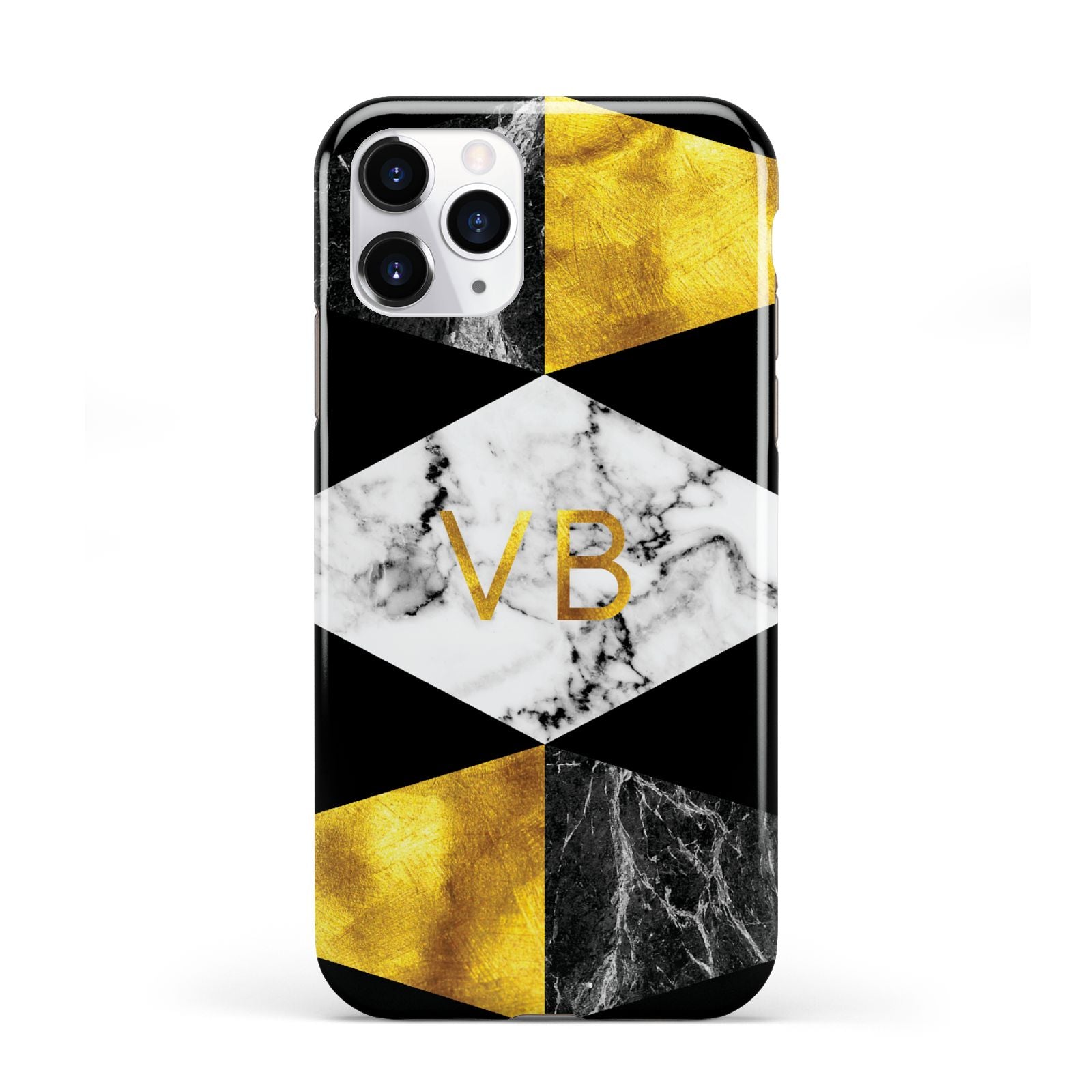 Personalised Gold Marble Initials iPhone 11 Pro 3D Tough Case