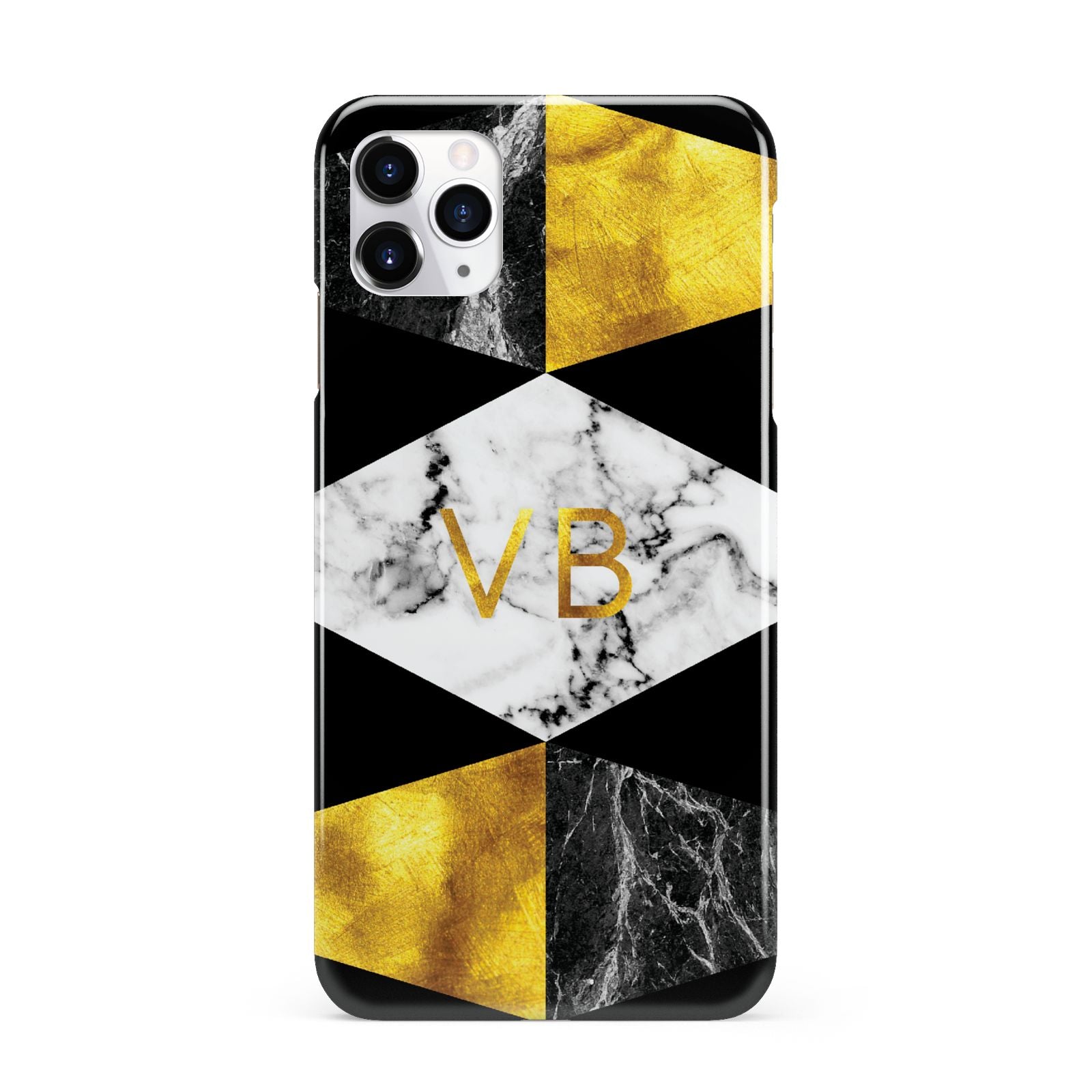 Personalised Gold Marble Initials iPhone 11 Pro Max 3D Snap Case