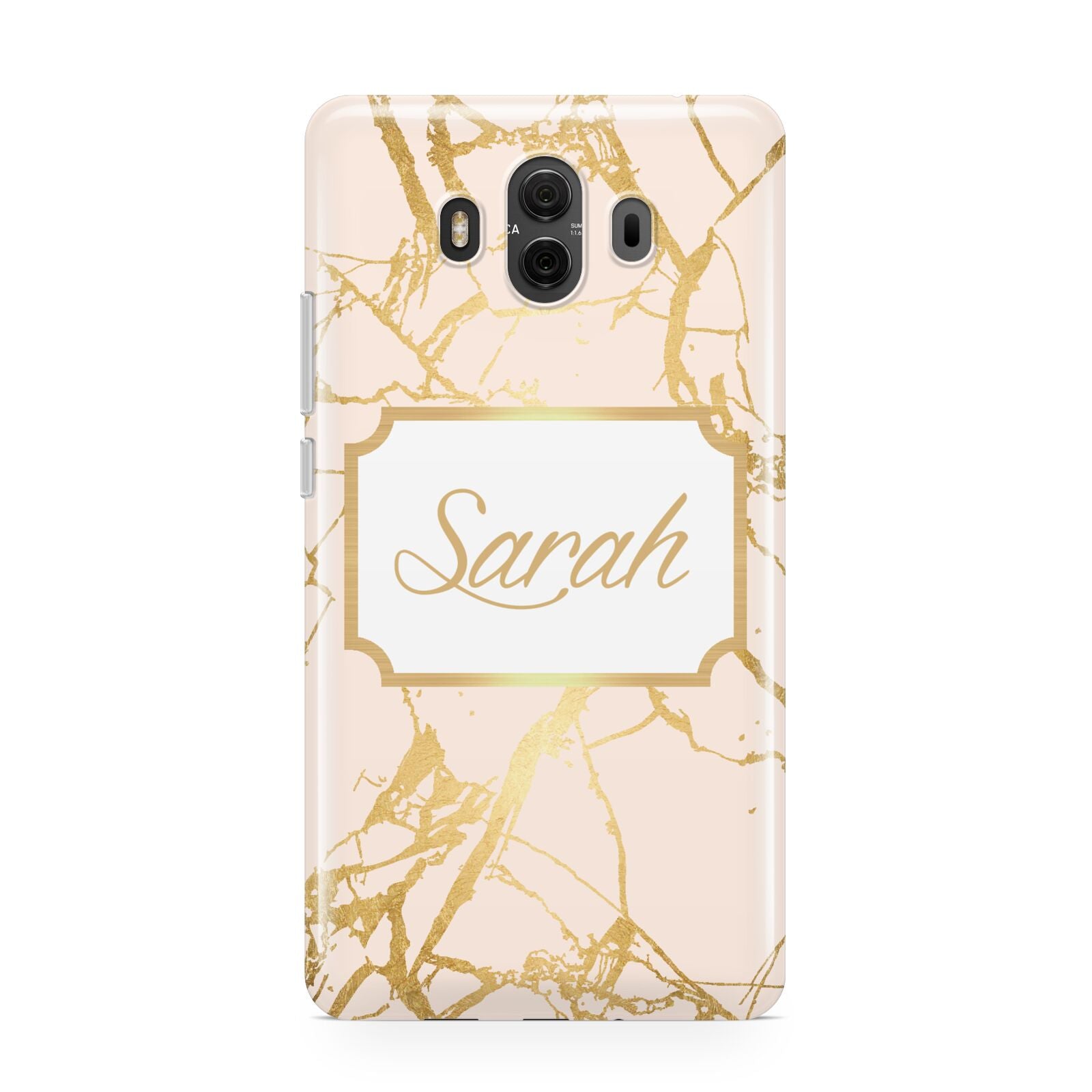 Personalised Gold Marble Pink Name Huawei Mate 10 Protective Phone Case