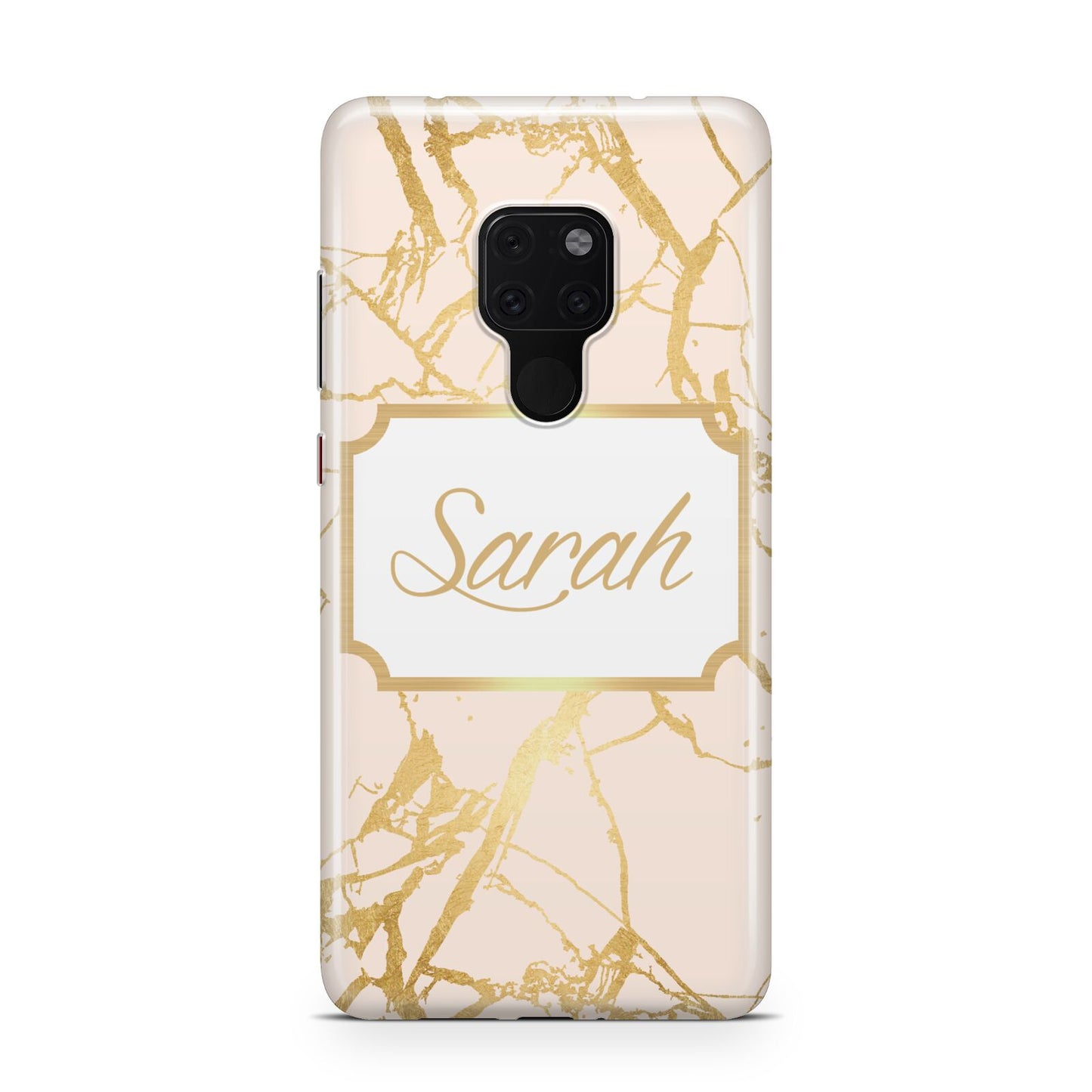 Personalised Gold Marble Pink Name Huawei Mate 20 Phone Case