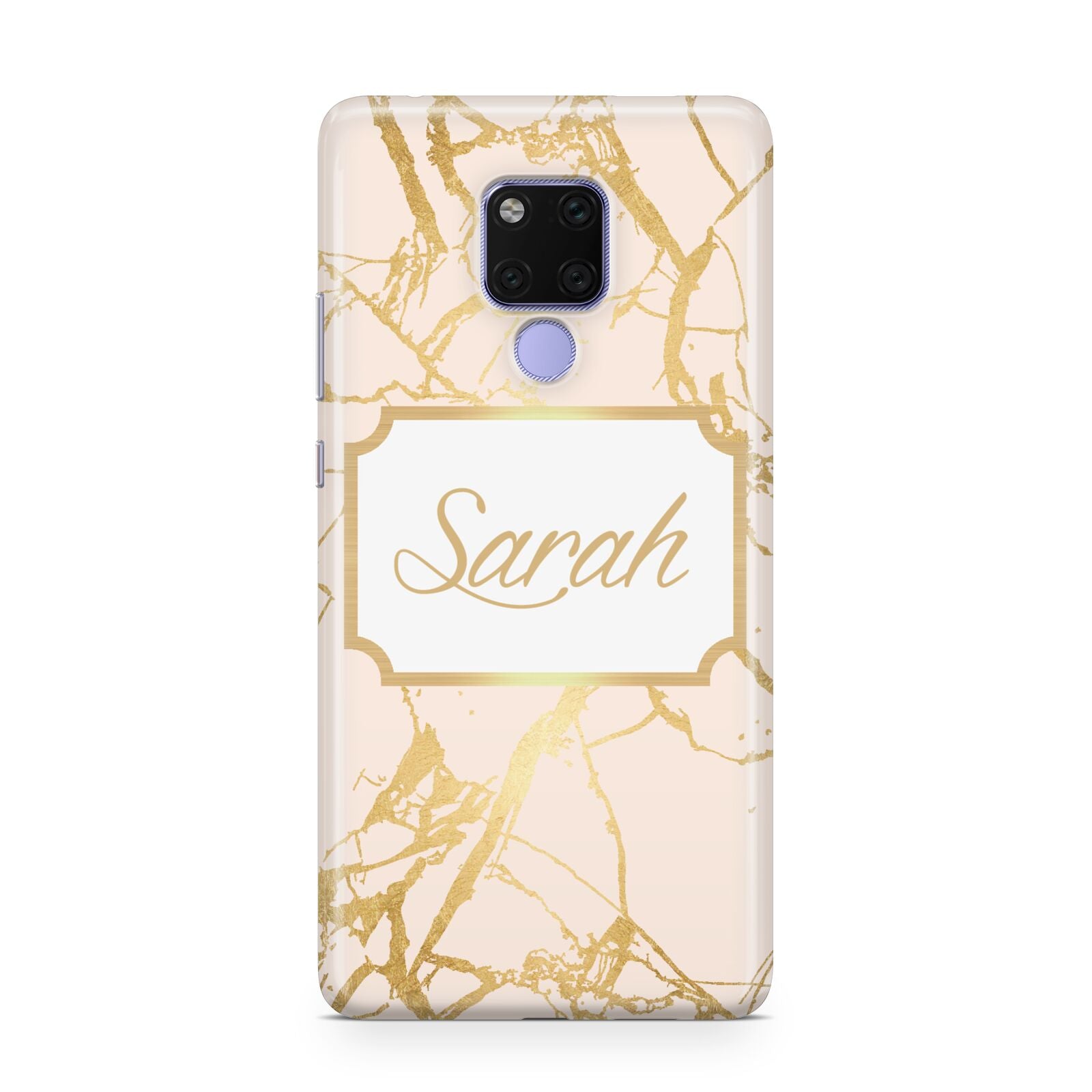 Personalised Gold Marble Pink Name Huawei Mate 20X Phone Case