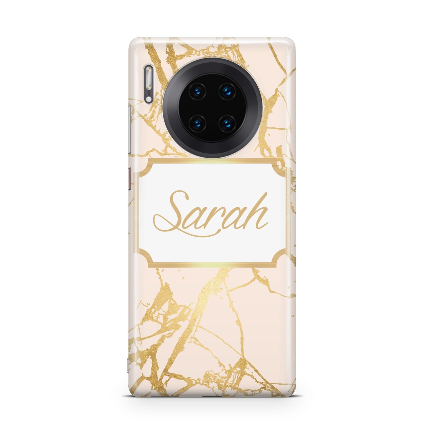 Personalised Gold Marble Pink Name Huawei Mate 30 Pro Phone Case