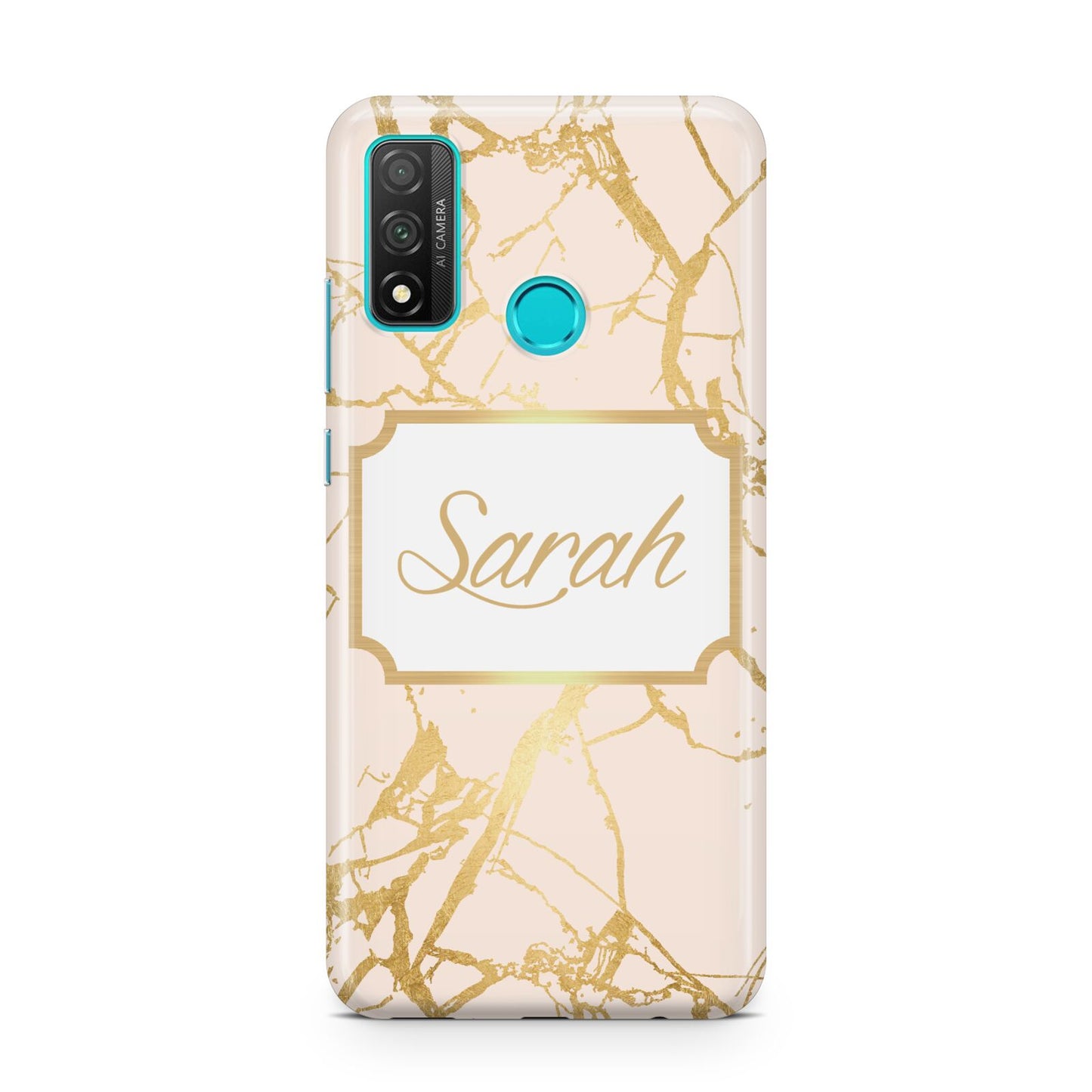 Personalised Gold Marble Pink Name Huawei P Smart 2020