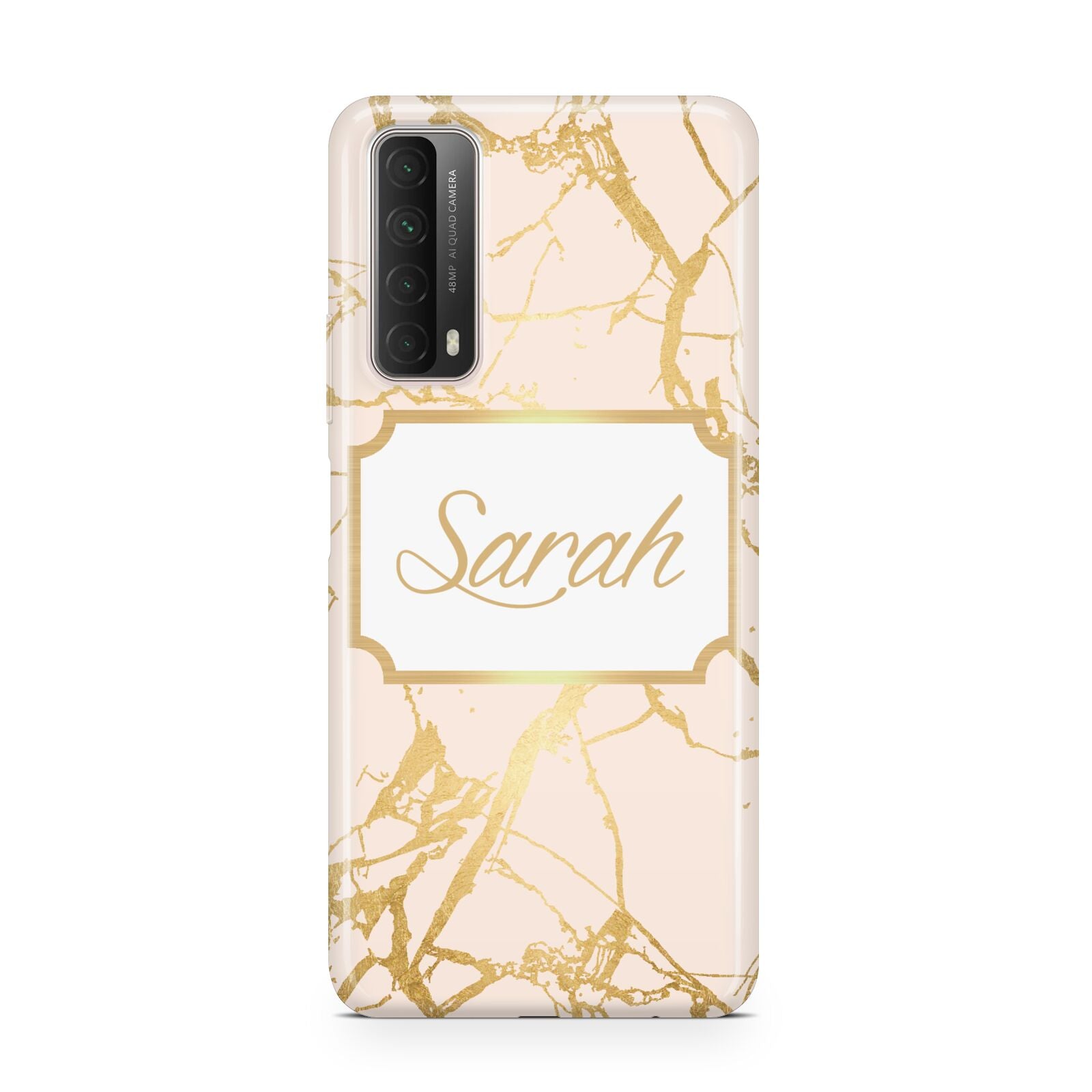 Personalised Gold Marble Pink Name Huawei P Smart 2021