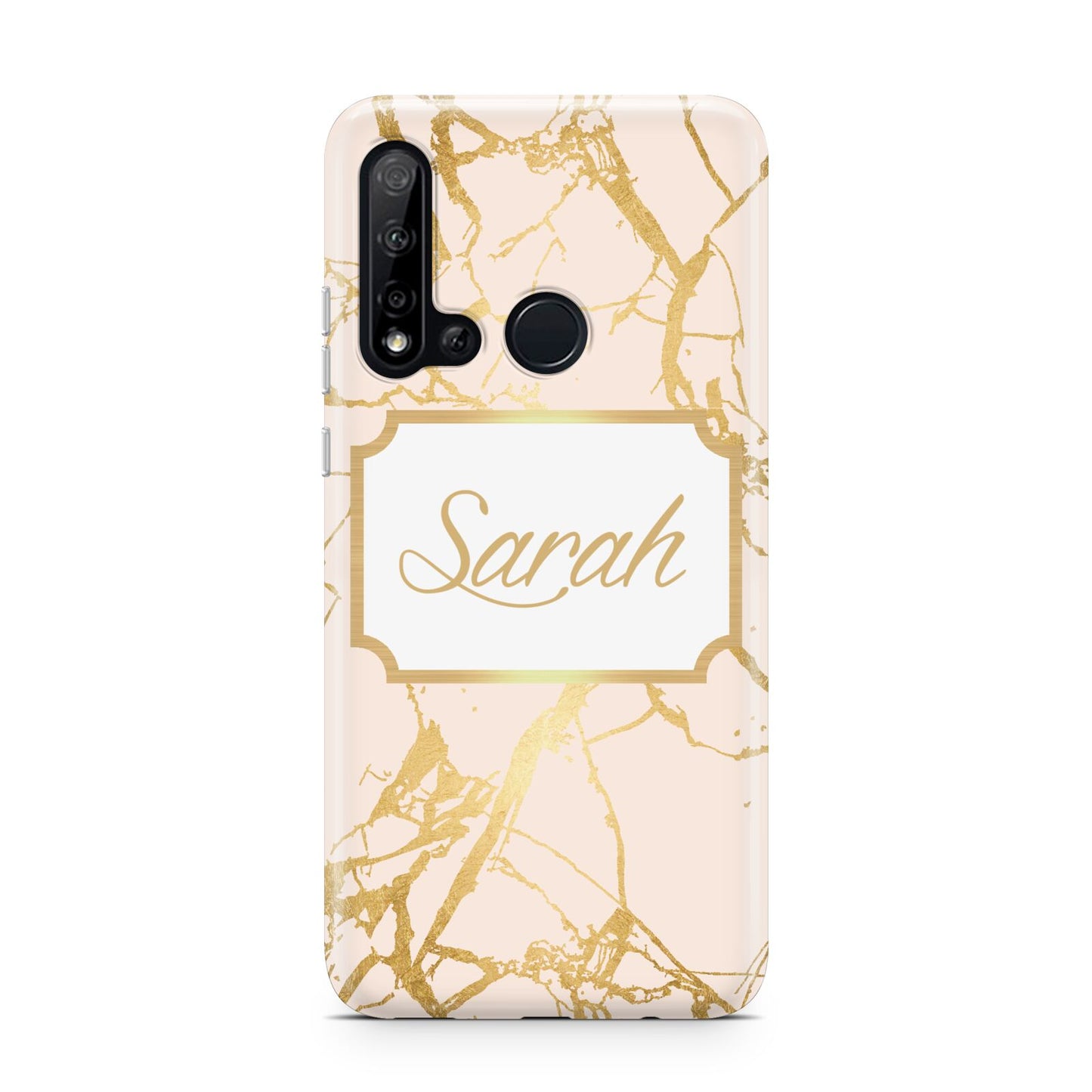Personalised Gold Marble Pink Name Huawei P20 Lite 5G Phone Case