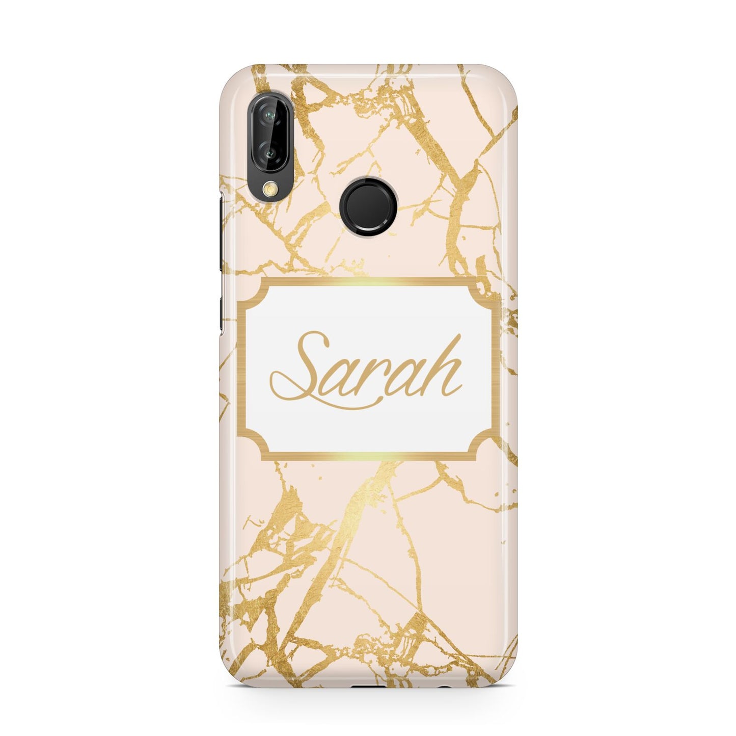 Personalised Gold Marble Pink Name Huawei P20 Lite Phone Case