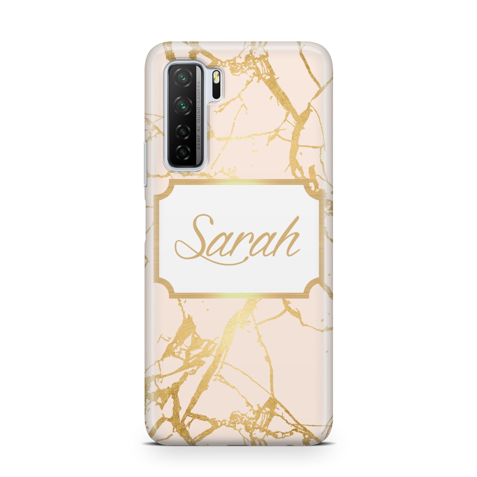 Personalised Gold Marble Pink Name Huawei P40 Lite 5G Phone Case