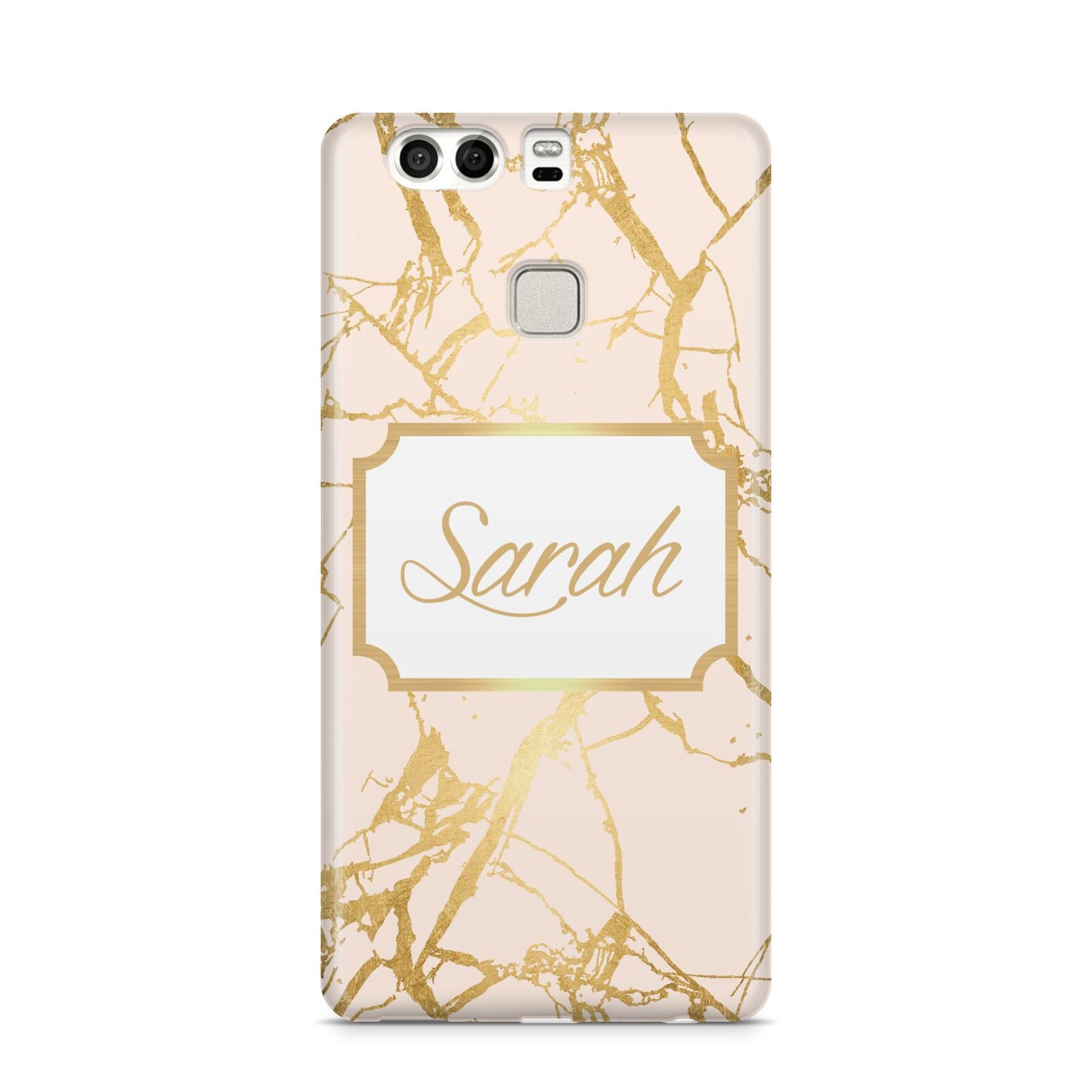 Personalised Gold Marble Pink Name Huawei P9 Case