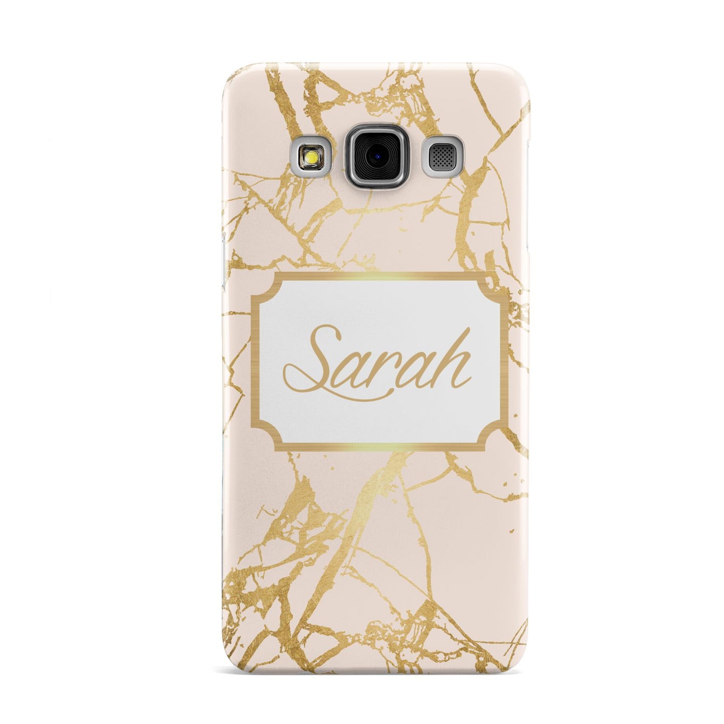 Personalised Gold Marble Pink Name Samsung Galaxy A3 Case