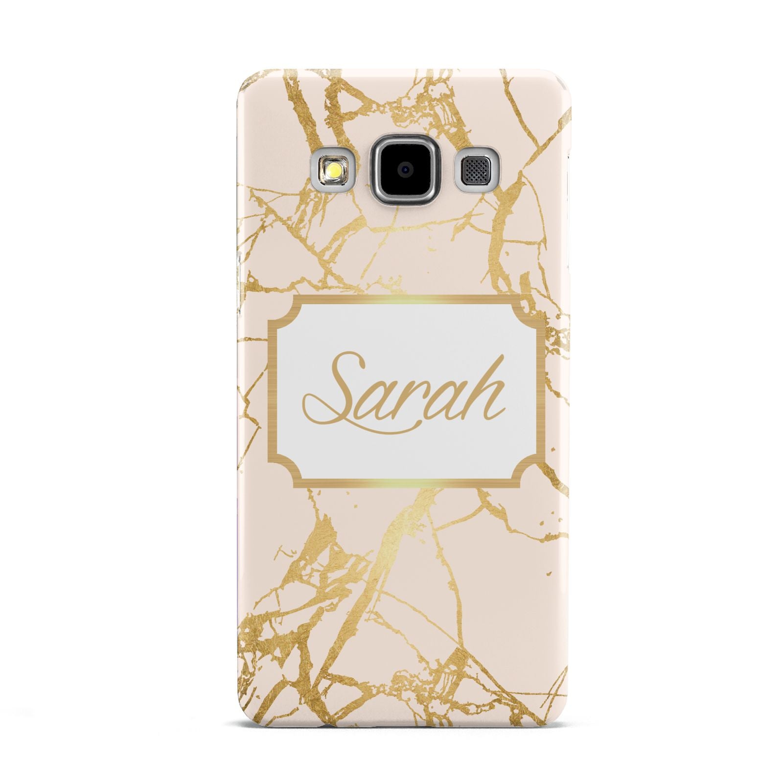 Personalised Gold Marble Pink Name Samsung Galaxy A5 Case