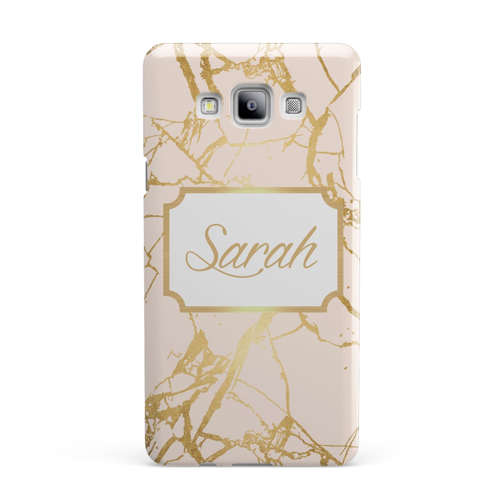 Personalised Gold Marble Pink Name Samsung Galaxy A7 2015 Case