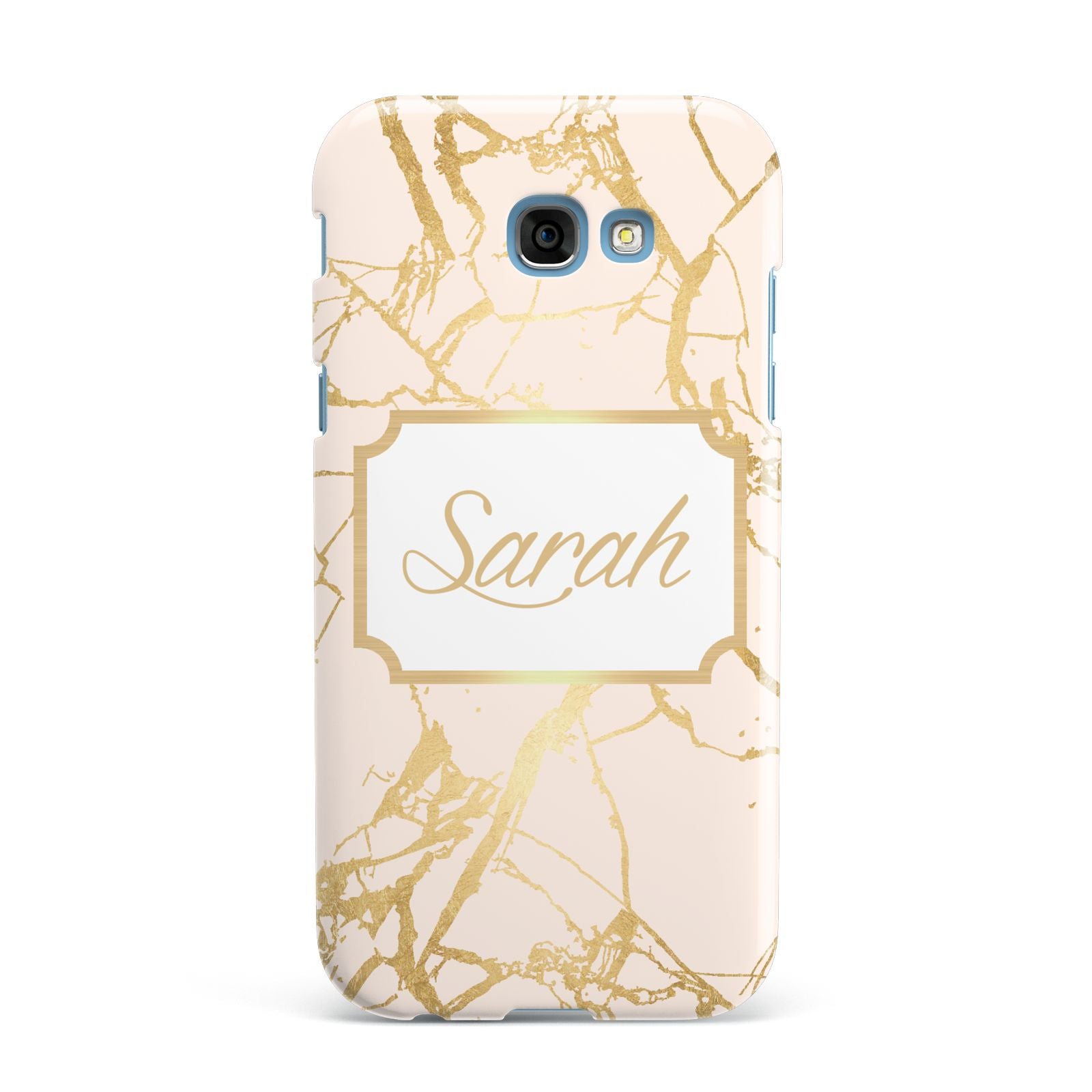 Personalised Gold Marble Pink Name Samsung Galaxy A7 2017 Case