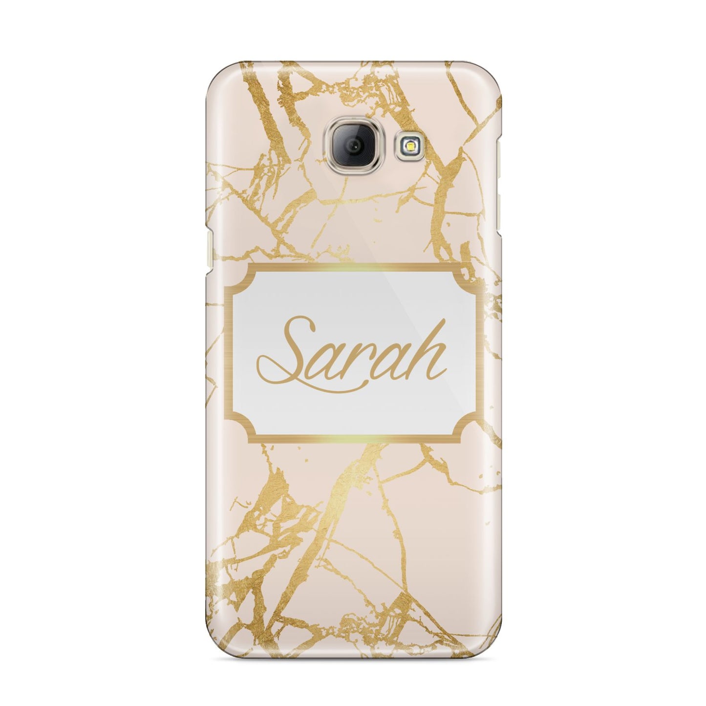 Personalised Gold Marble Pink Name Samsung Galaxy A8 2016 Case