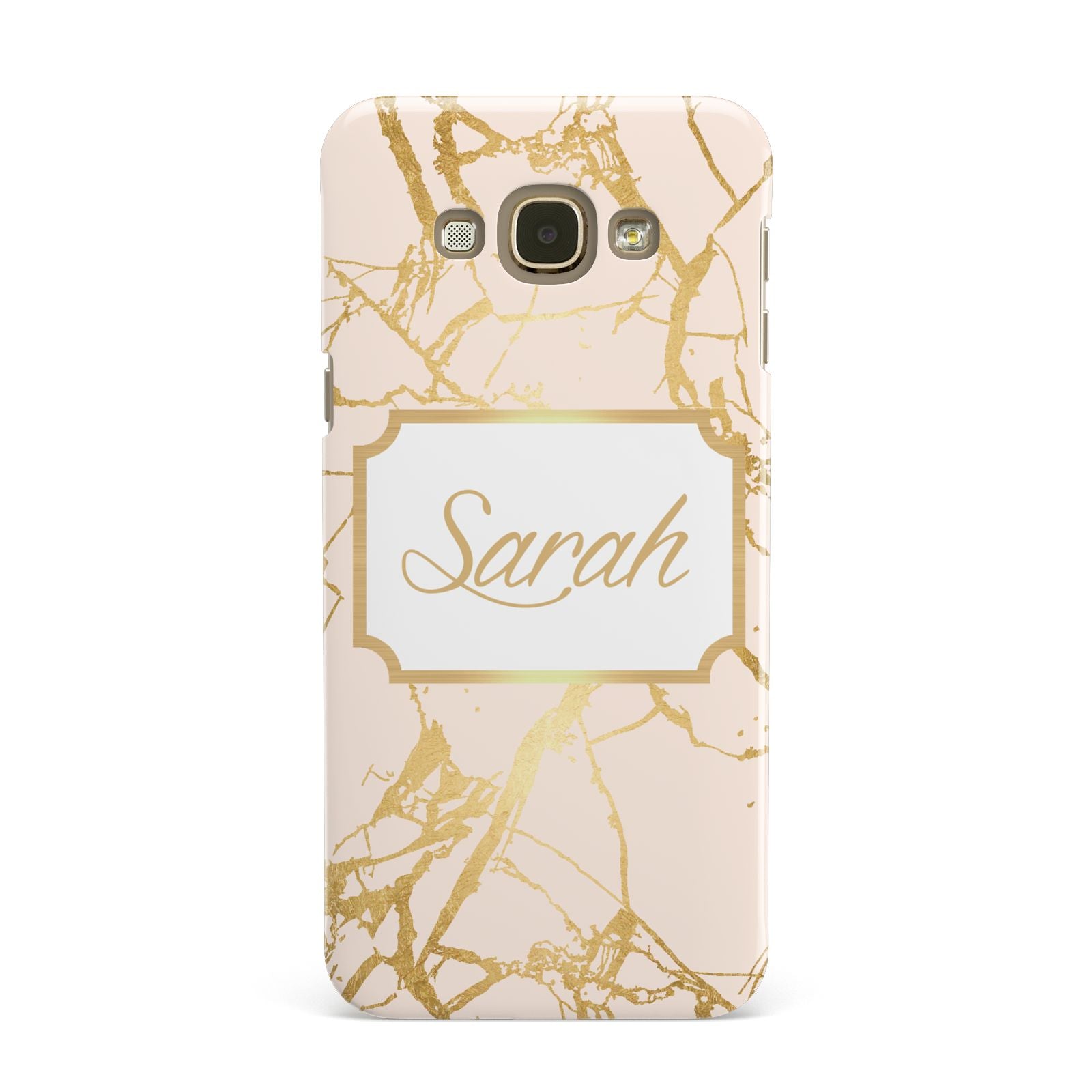 Personalised Gold Marble Pink Name Samsung Galaxy A8 Case