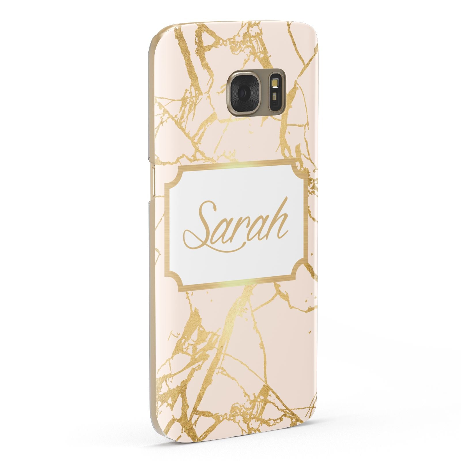 Personalised Gold Marble Pink Name Samsung Galaxy Case Fourty Five Degrees