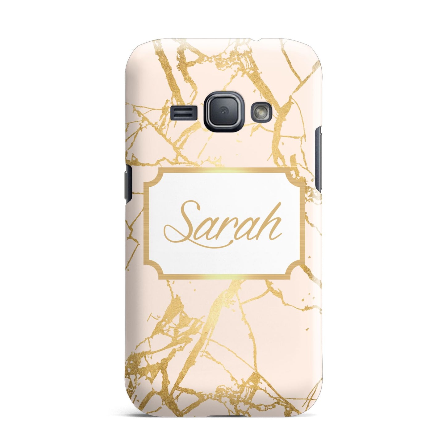 Personalised Gold Marble Pink Name Samsung Galaxy J1 2016 Case