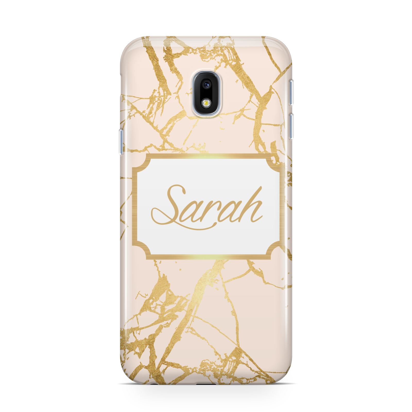 Personalised Gold Marble Pink Name Samsung Galaxy J3 2017 Case