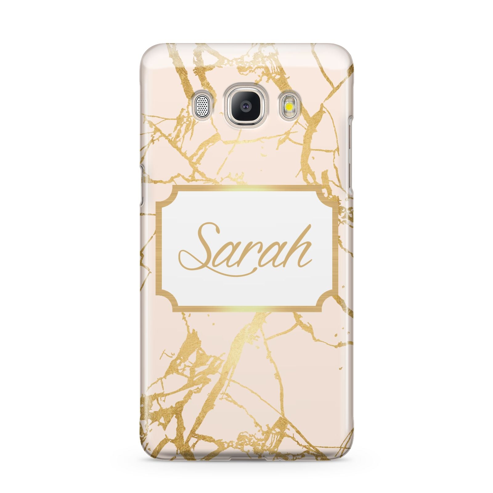 Personalised Gold Marble Pink Name Samsung Galaxy J5 2016 Case