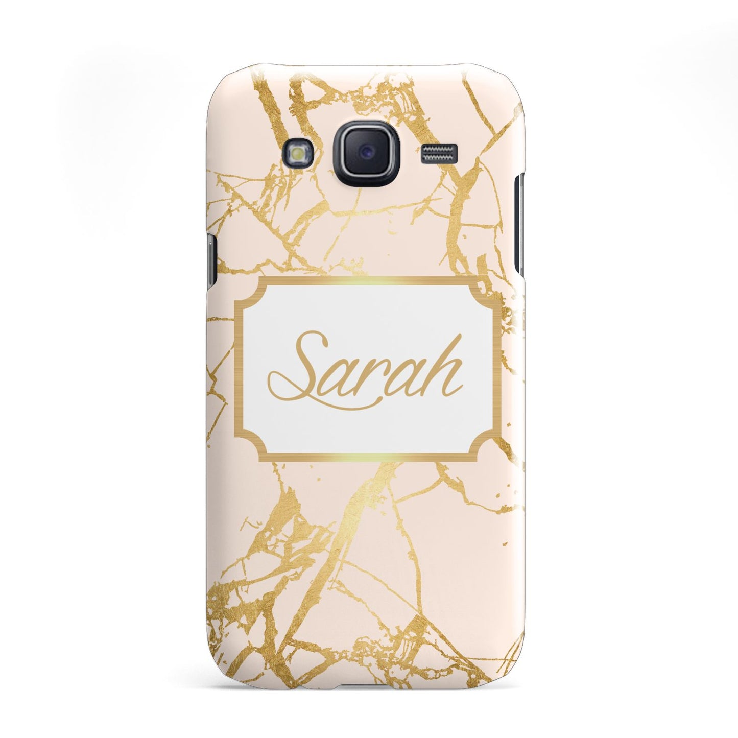 Personalised Gold Marble Pink Name Samsung Galaxy J5 Case