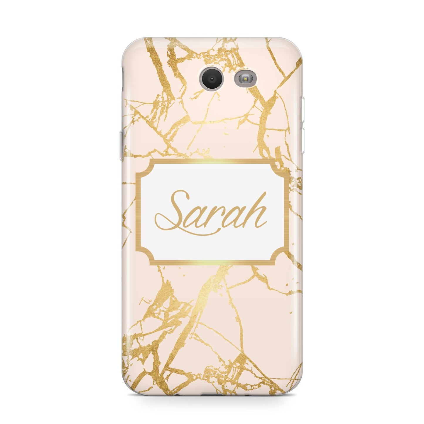 Personalised Gold Marble Pink Name Samsung Galaxy J7 2017 Case