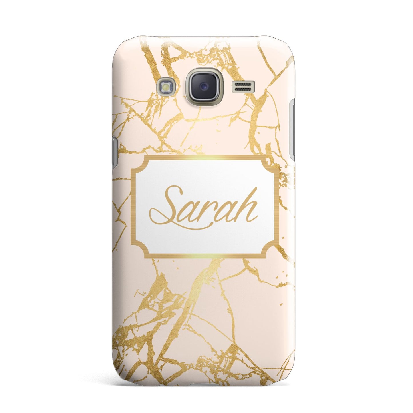 Personalised Gold Marble Pink Name Samsung Galaxy J7 Case