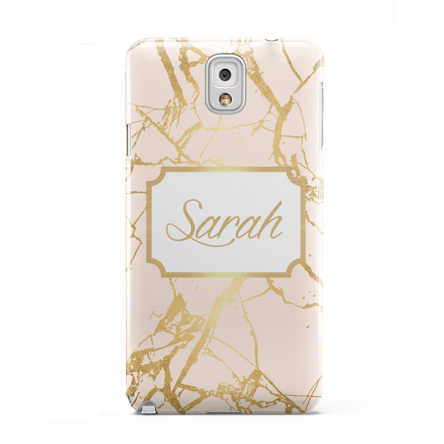 Personalised Gold Marble Pink Name Samsung Galaxy Note 3 Case