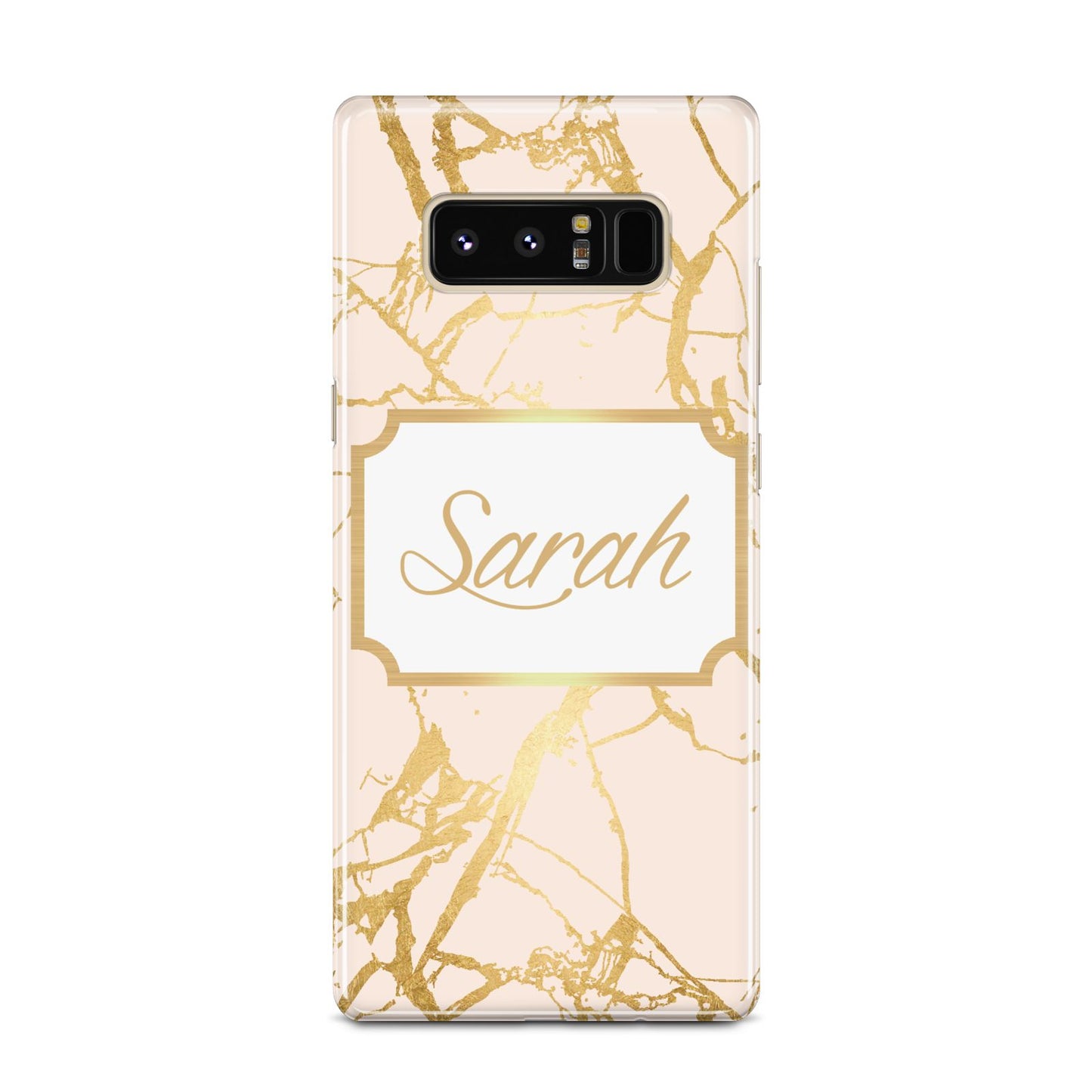 Personalised Gold Marble Pink Name Samsung Galaxy Note 8 Case