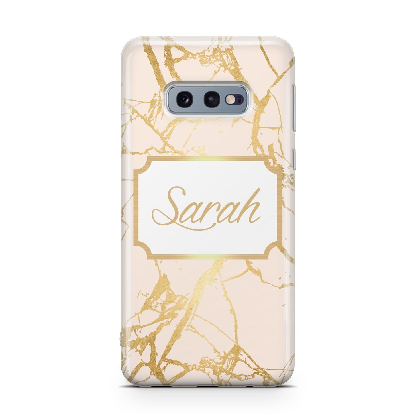 Personalised Gold Marble Pink Name Samsung Galaxy S10E Case