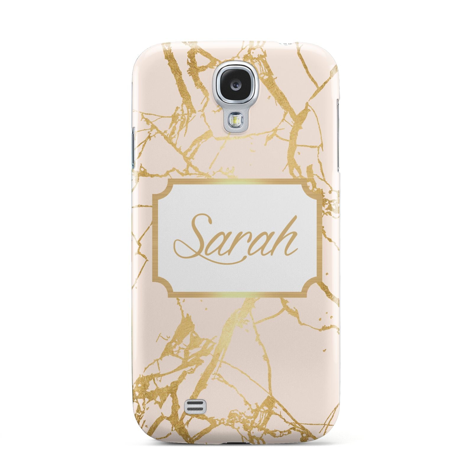 Personalised Gold Marble Pink Name Samsung Galaxy S4 Case