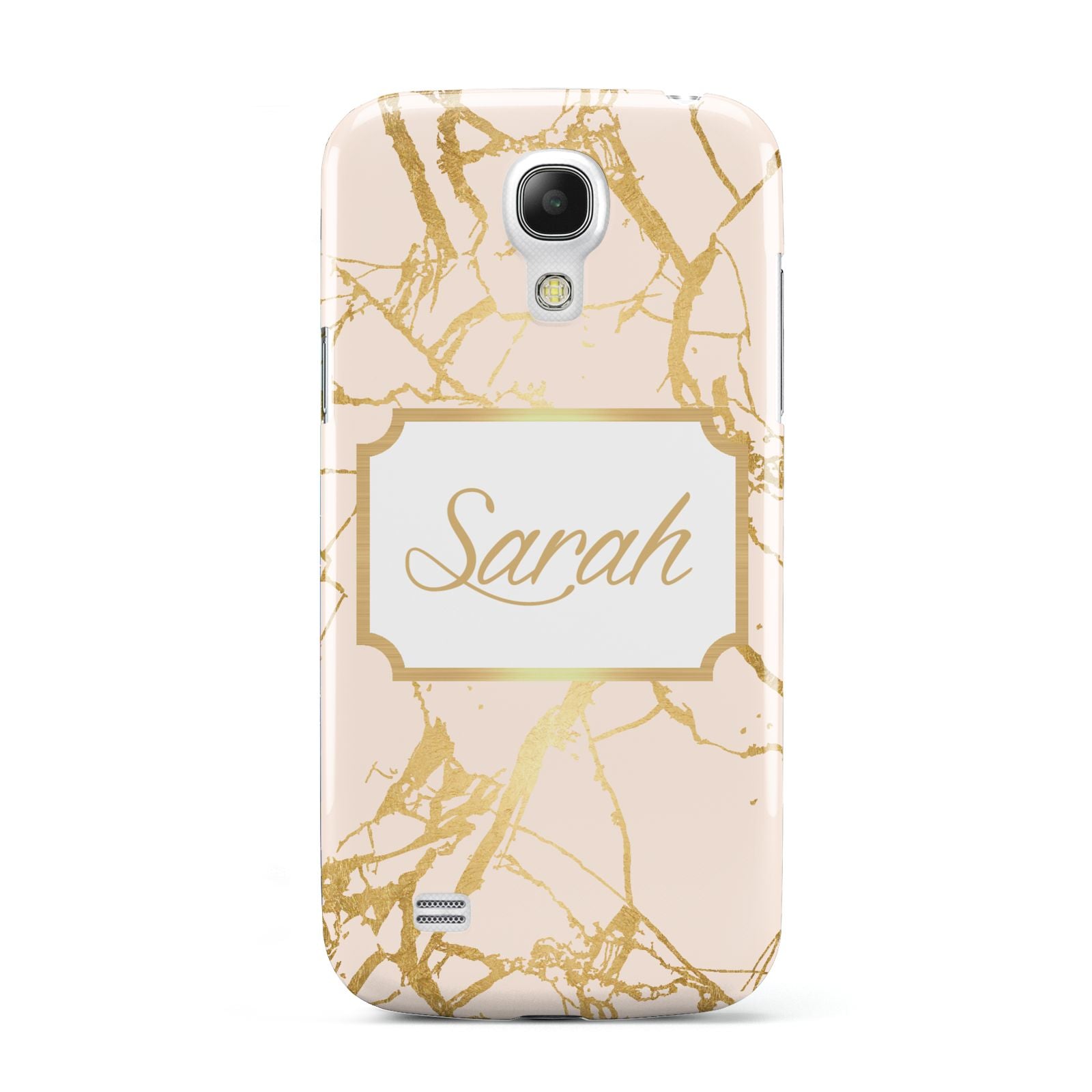 Personalised Gold Marble Pink Name Samsung Galaxy S4 Mini Case