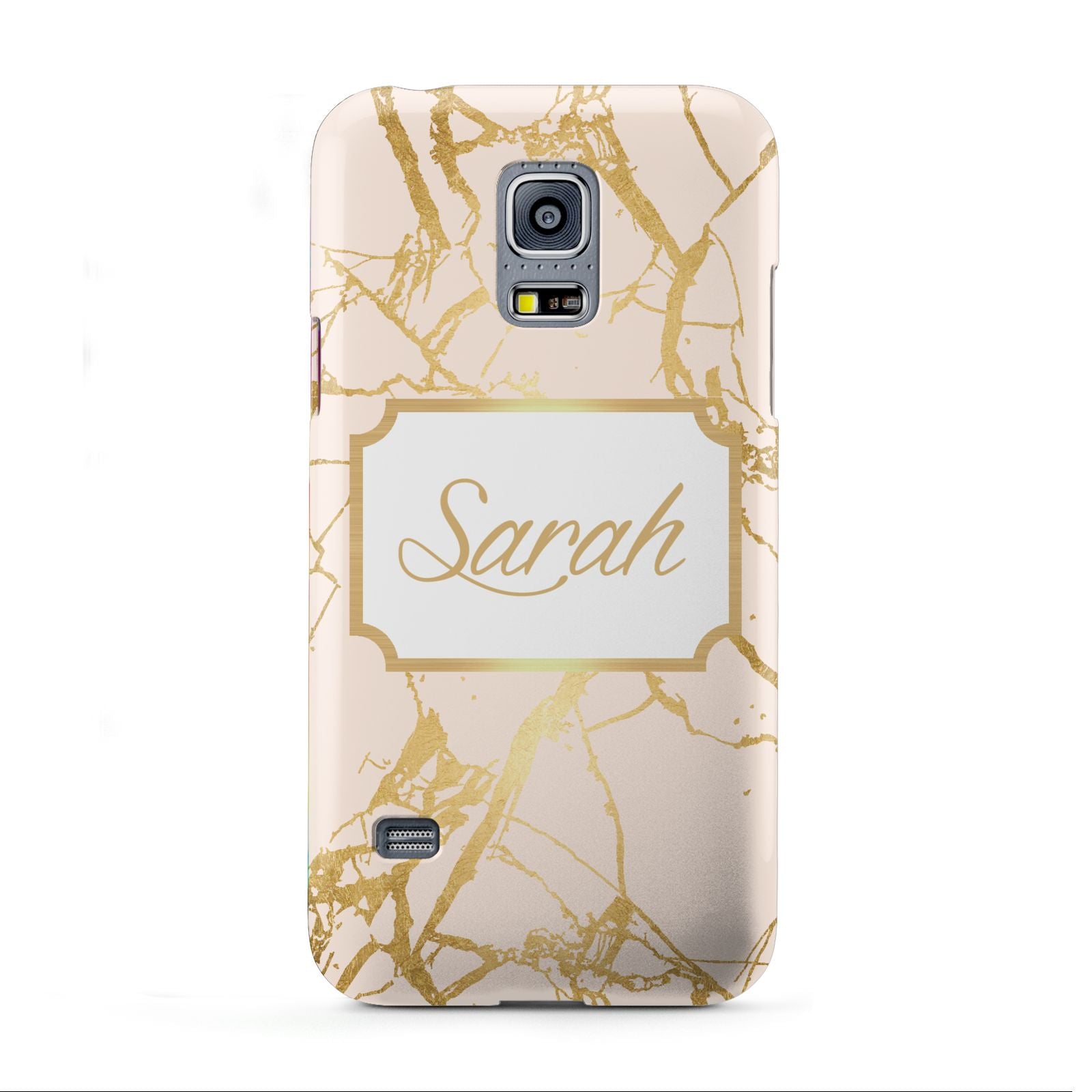 Personalised Gold Marble Pink Name Samsung Galaxy S5 Mini Case