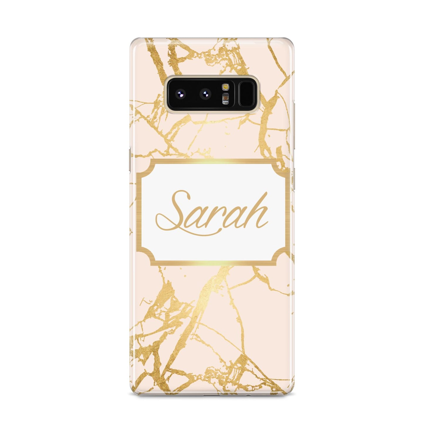 Personalised Gold Marble Pink Name Samsung Galaxy S8 Case