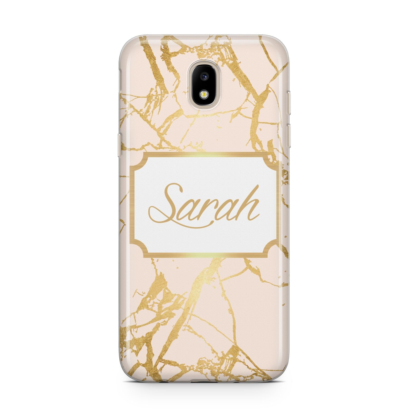 Personalised Gold Marble Pink Name Samsung J5 2017 Case