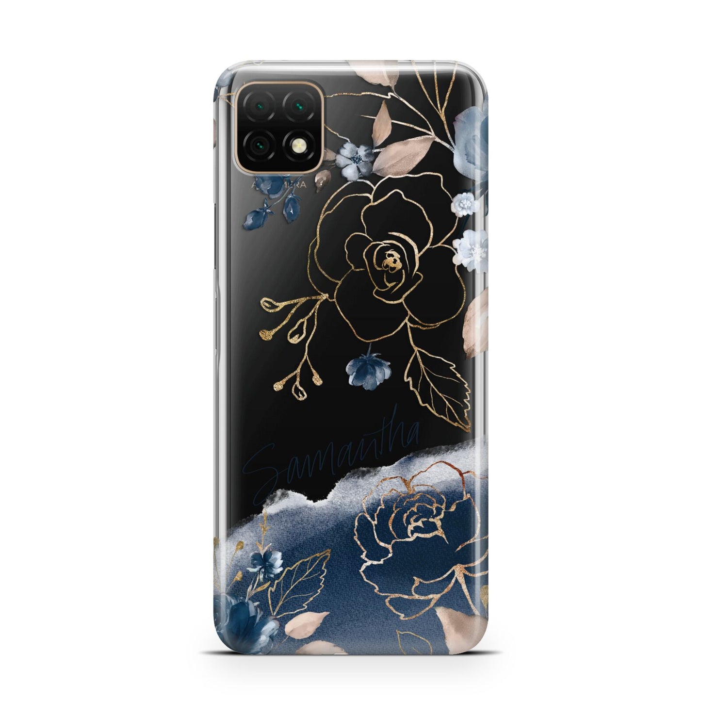 Personalised Gold Peonies Huawei Enjoy 20 Phone Case