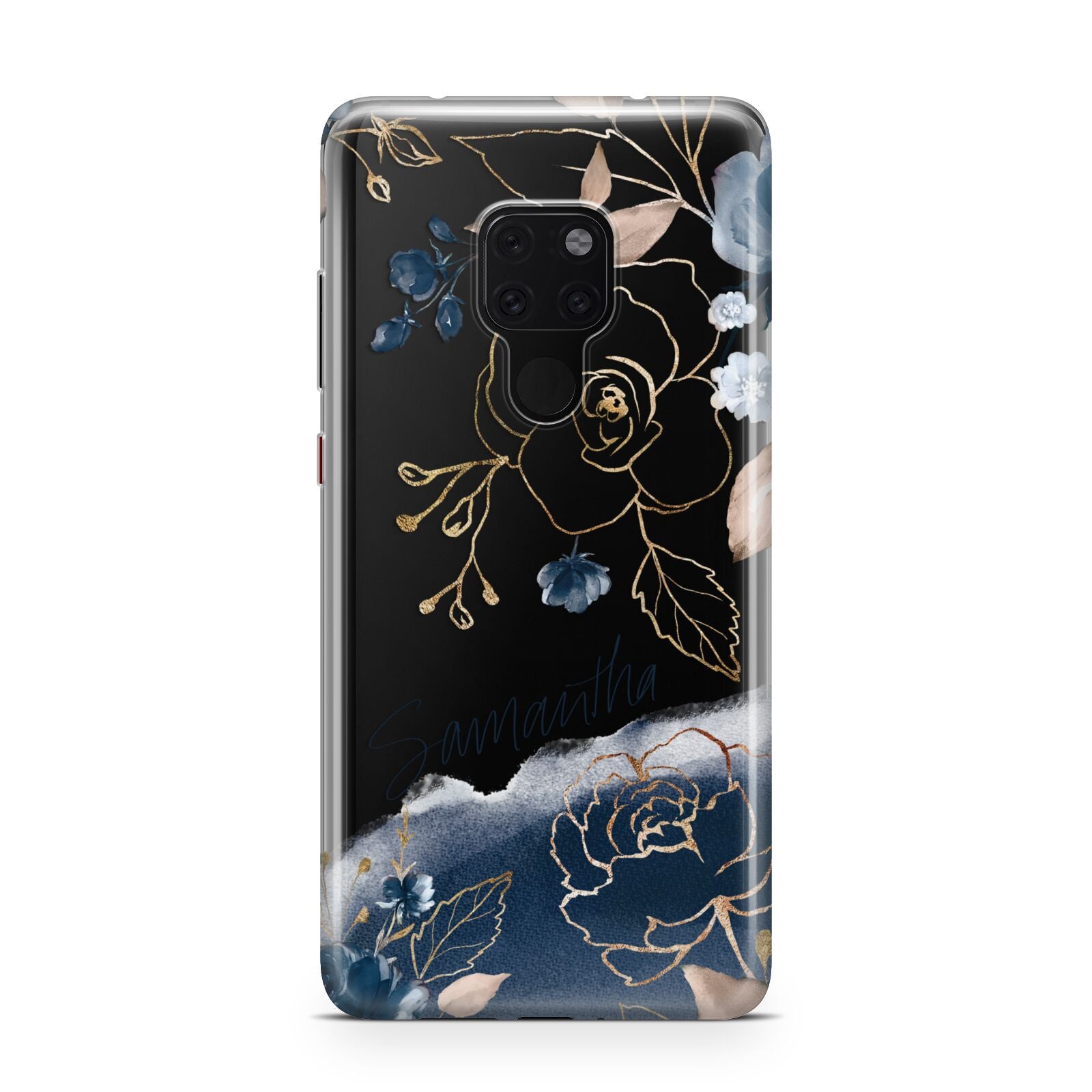 Personalised Gold Peonies Huawei Mate 20 Phone Case