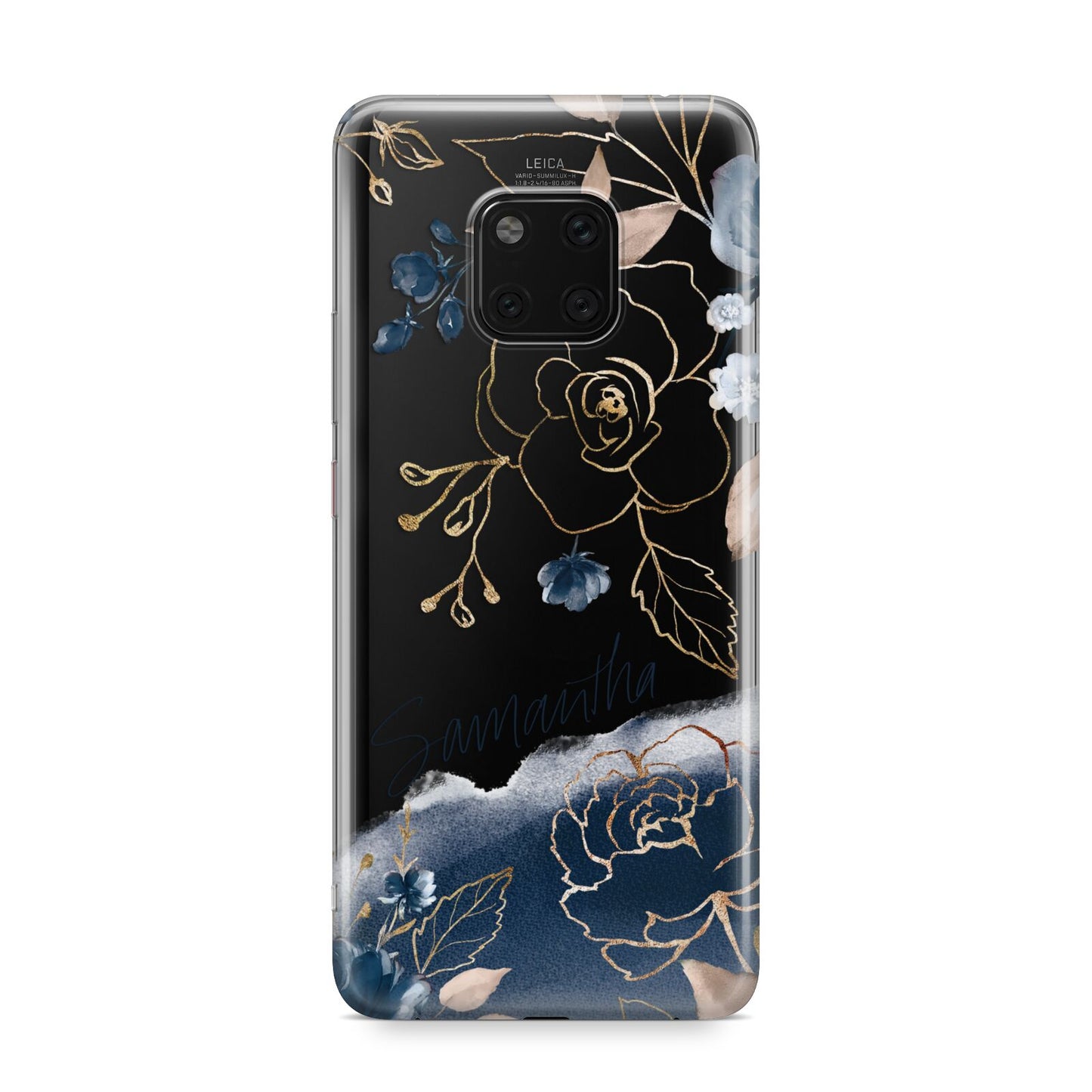 Personalised Gold Peonies Huawei Mate 20 Pro Phone Case