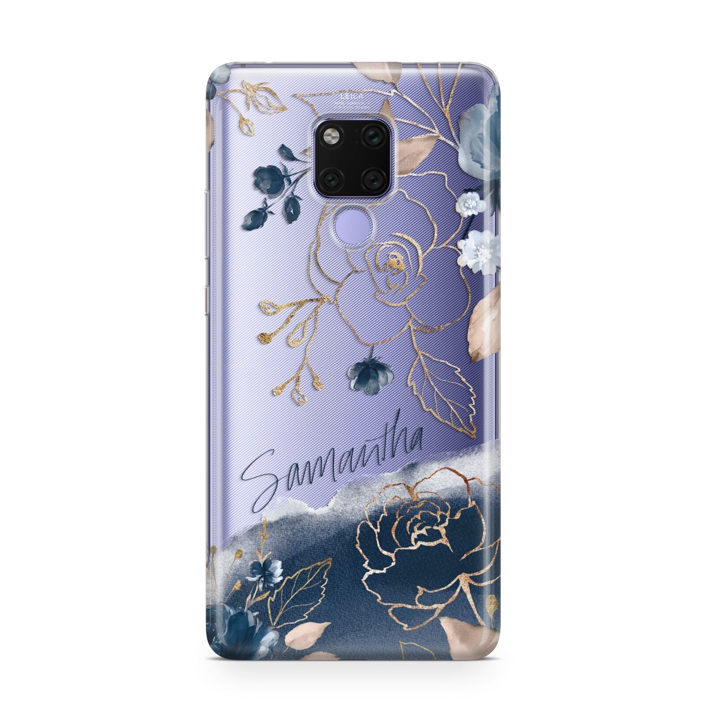 Personalised Gold Peonies Huawei Mate 20X Phone Case