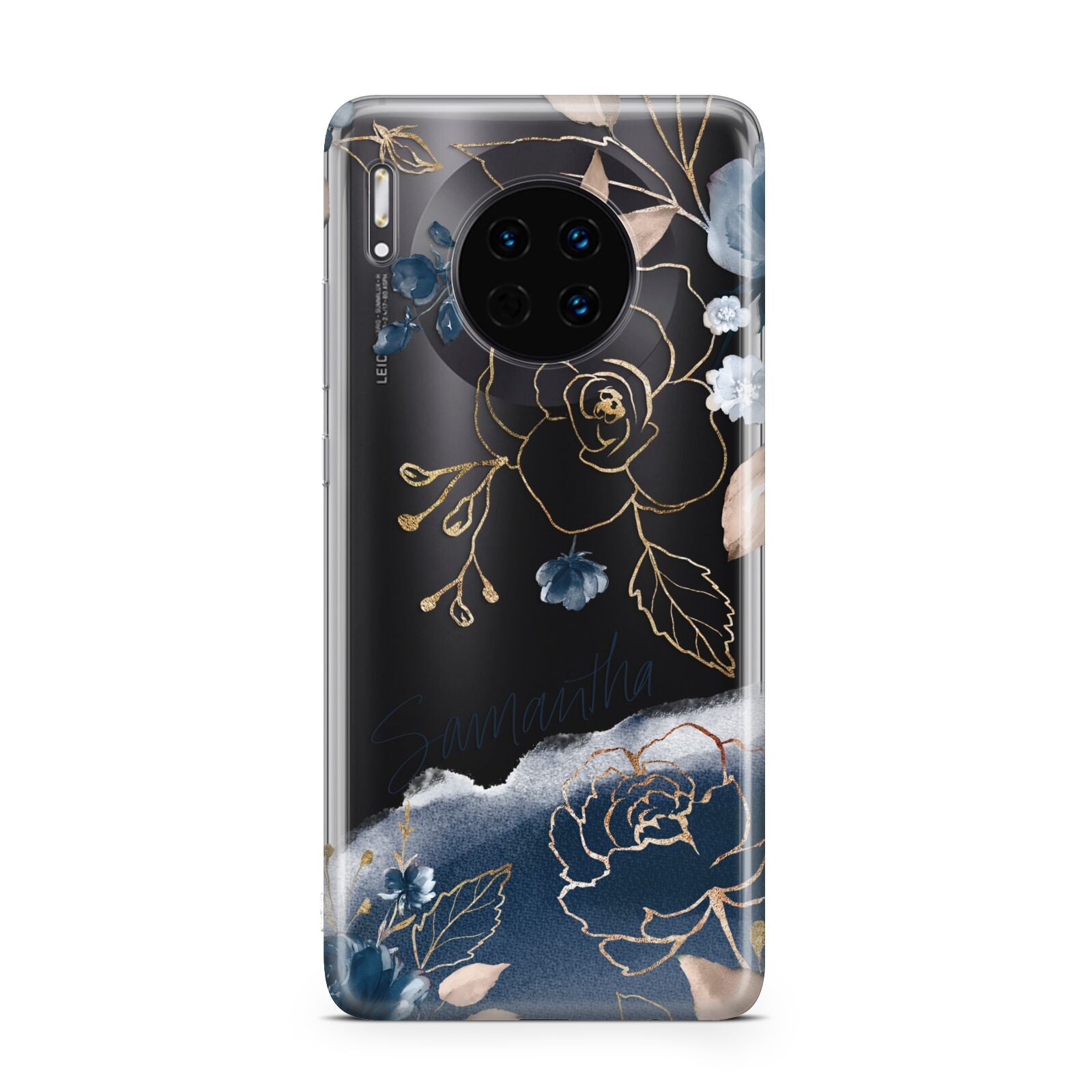 Personalised Gold Peonies Huawei Mate 30